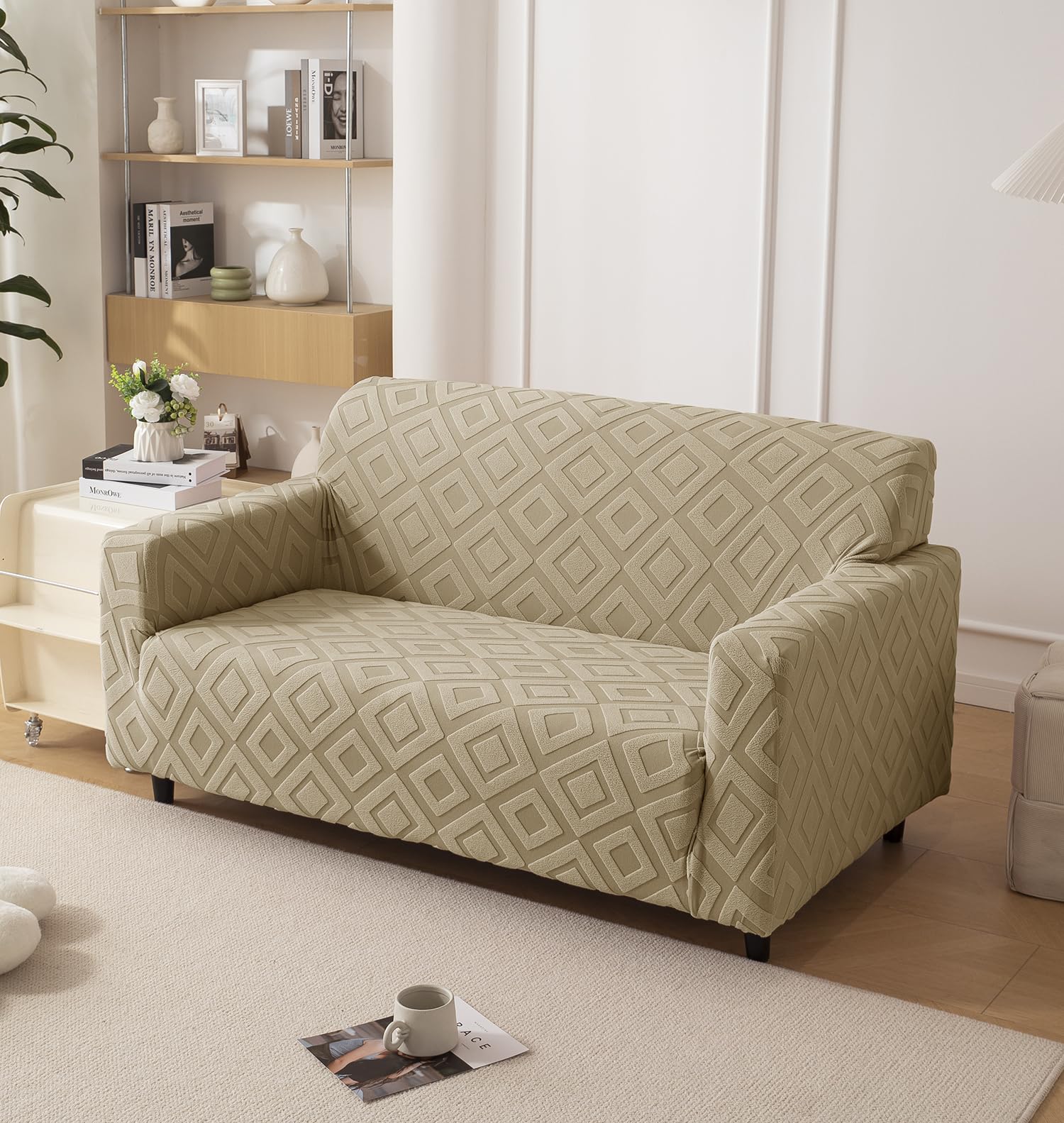 See full amazon price history chart for House of Quirk Universal Double Seater Jacquard Fabric Diamond Texture Sofa Cover 220 GSM Soft Touching Cover for Couch Flexible Stretch Sofa Slipcover (Camel, 145-185CM) House of Quirk Universal Double Seater Jacquard Fabric Diamond Texture Sofa Cover 220 GSM Soft Touching Cover for Couch Flexible Stretch Sofa Slipcover (Camel, 145-185CM) (B0CVB39X29) Amazon Price History, Amazon Price Tracker