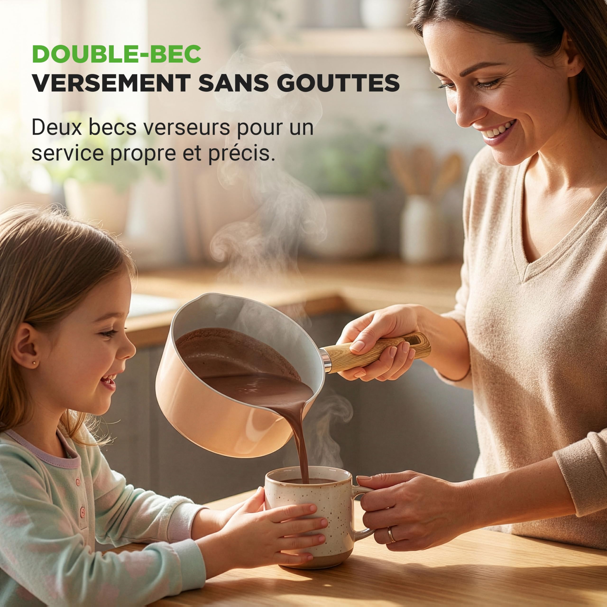 NutriChef Ensemble de Cuisine Céramique 14 Pièces Induction – Batterie de Cuisine Antiadhésive Aluminium Bec Verseur Couvercles en Verre Drainage Poignées Effet Bois Rose