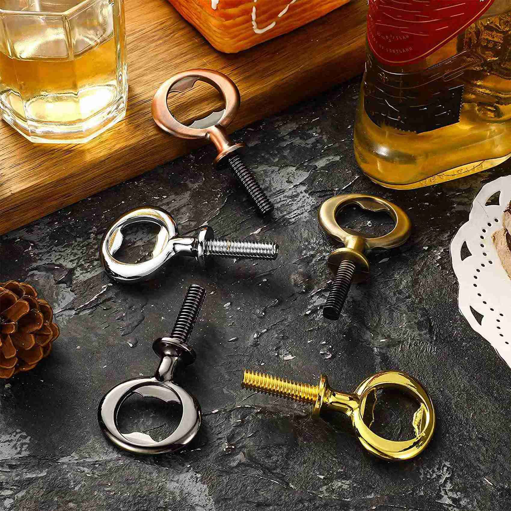 50 Stücke Metall Flaschenöffner Rohlinge Edelstahl Flaschenöffner Einsätze Satz Gewinde Bieröffner Hardware
