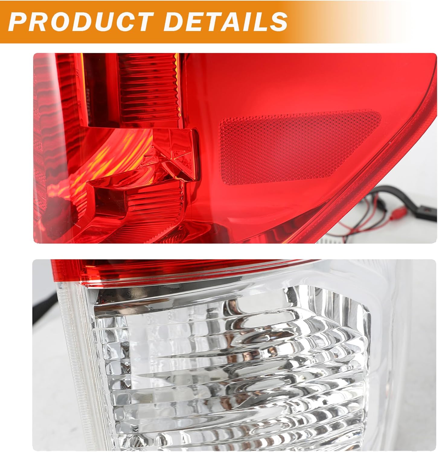 Tail lights Assembly Compatible with 2007-2013 Toyota Tundra,Rear Brake Tail Lamps w/Wiring Harness Left & Right OE Style