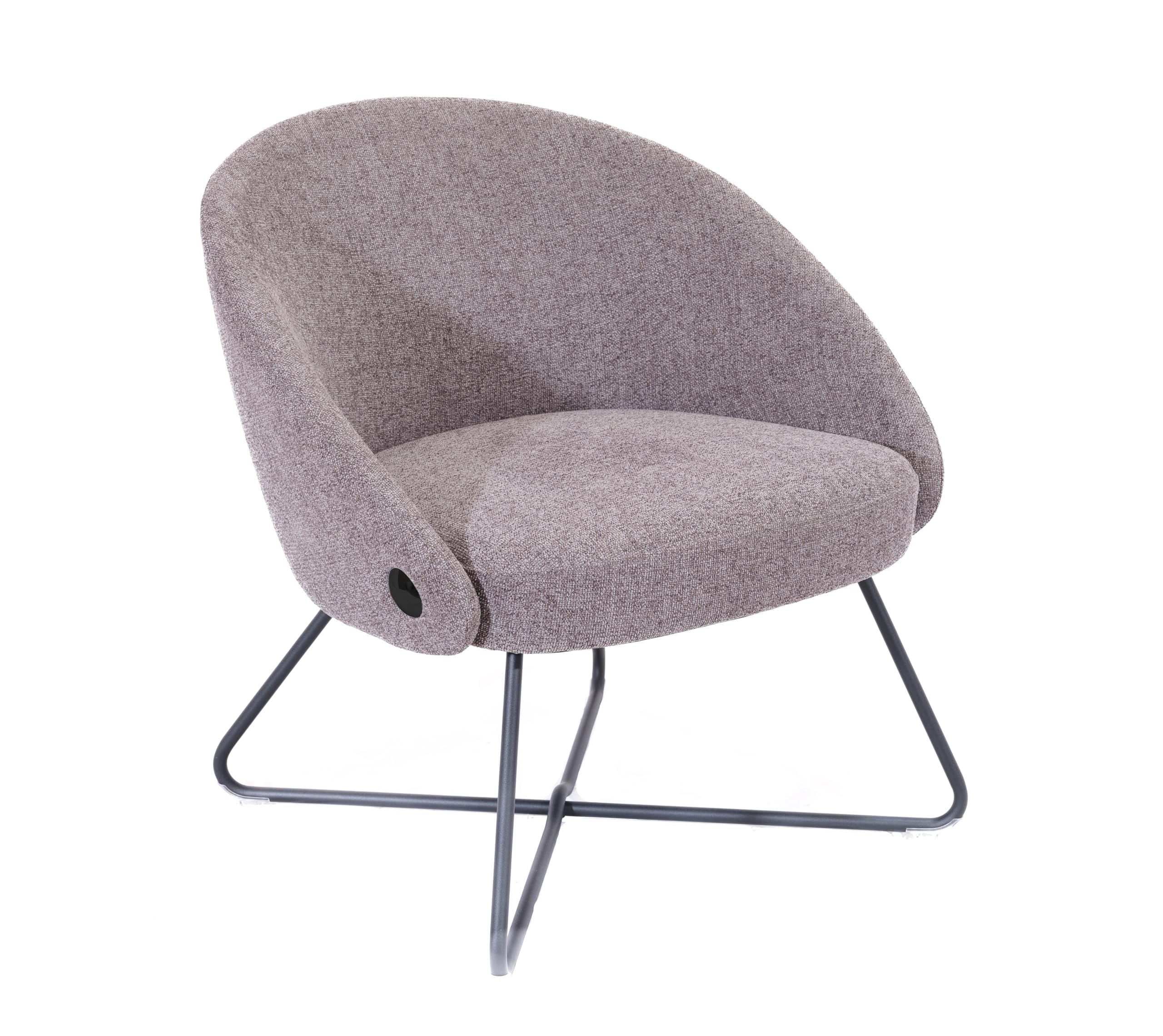 Office Hippo Modern Accent Chair for Lounges, Receptions and Social Spaces, Black Wire Frame, Grey Fabric