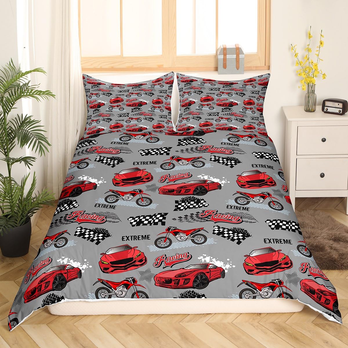 Manfei Racing Duvet Cover Set Single Size - Image 3
