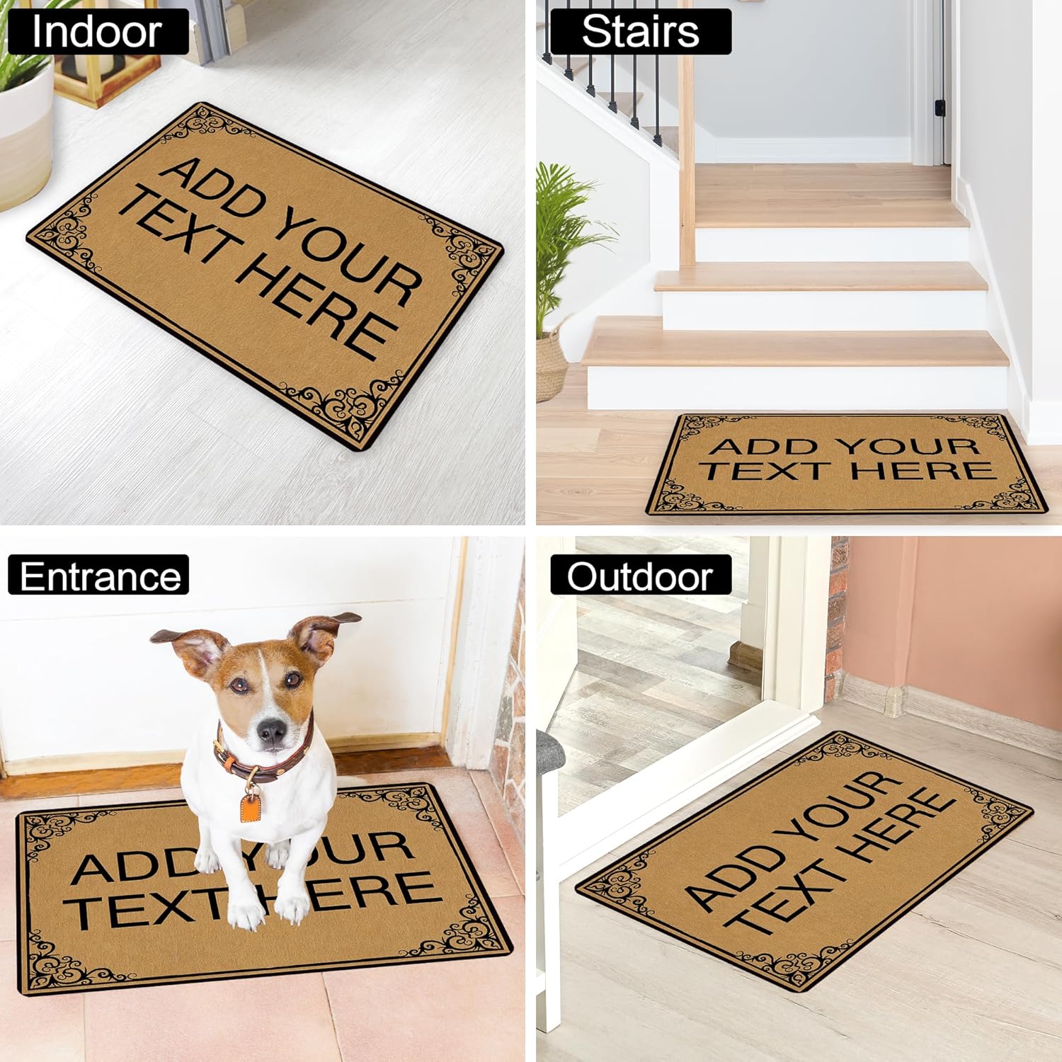 Personalized Welcome Door Mat Outdoor Entrance - Custom Front Door Mat Outdoor Entrance - Indoor Floor Retro Decor Mats for Entryway(30"x18")