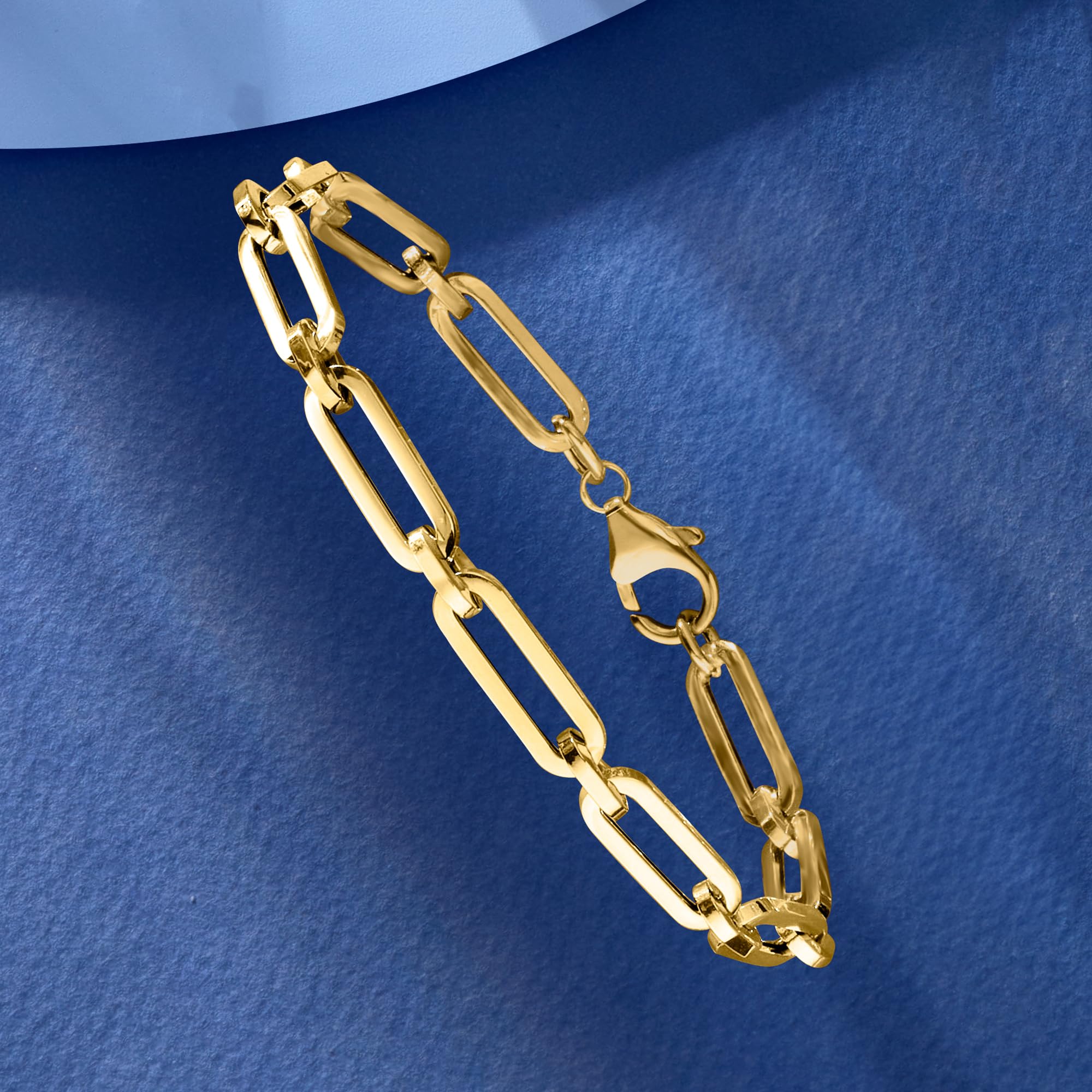 Ross-Simons Italian 14kt Yellow Gold Paper Clip Link Bracelet: no gemstone 7 Inches