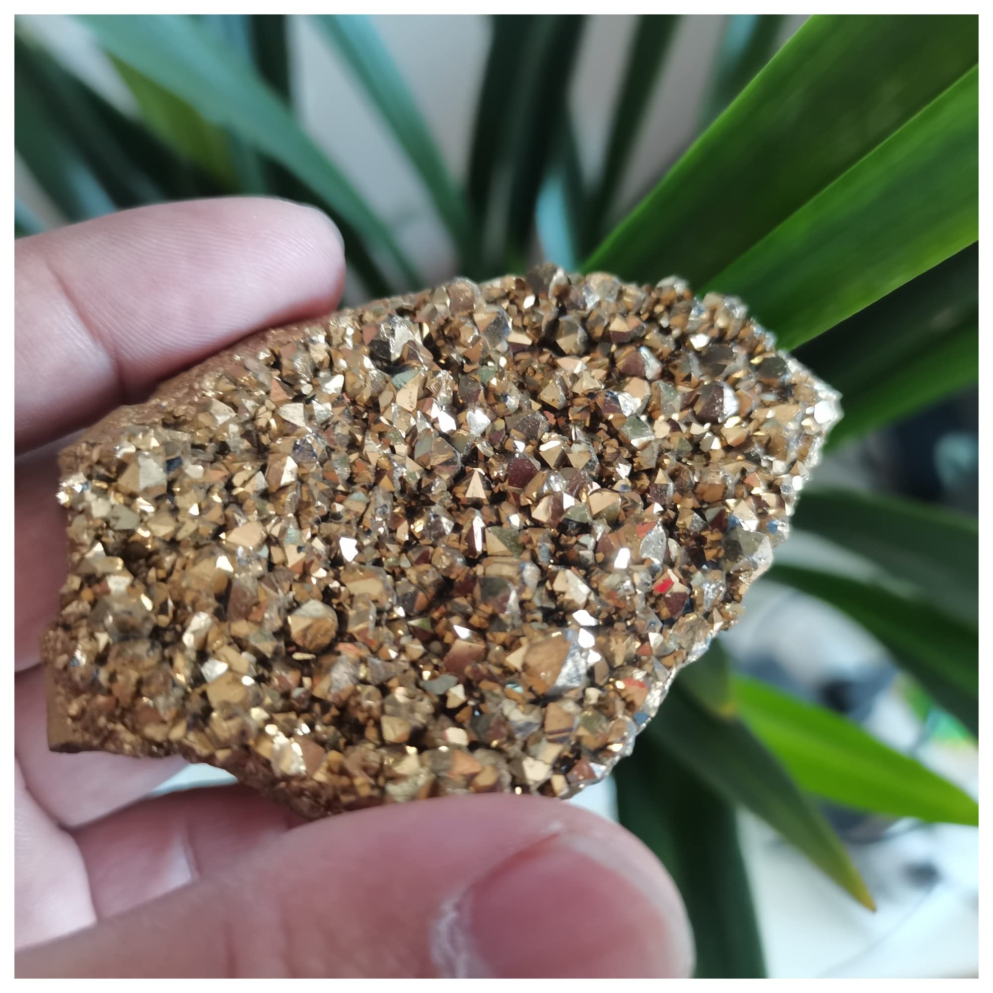 100g Naturel galvanoplastie Or Cristal grappe Titane géode grappe Bricolage matériaux de Pierre Nue Fabrication de Bijoux 1 pc Collections de la Maison