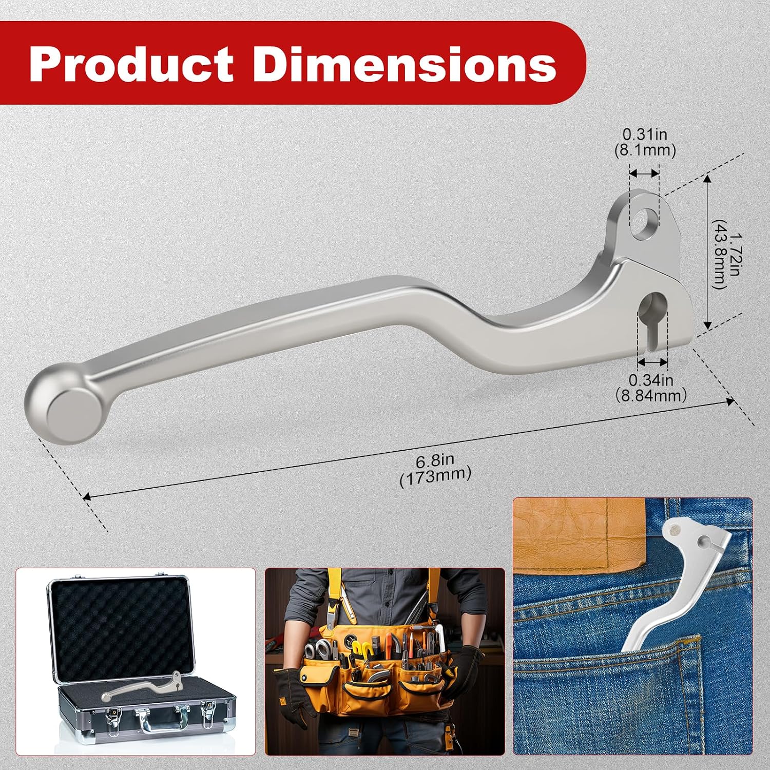 Left-Side Clutch Lever Replacement, Compatible with the 2014–2023 Honda CRF125F/CRF125FB. Left-Side Clutch and Brake Lever, Compatible with OEM Part Number 53178-K28-305.