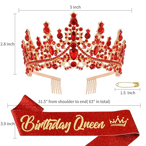 Miniatura 7 de Corona de cumpleaños, banda de cumpleaños, coronas de cumpleaños para mujer, banda de reina de cumpleaños, tiara morada, decoraciones de cumpleaños,