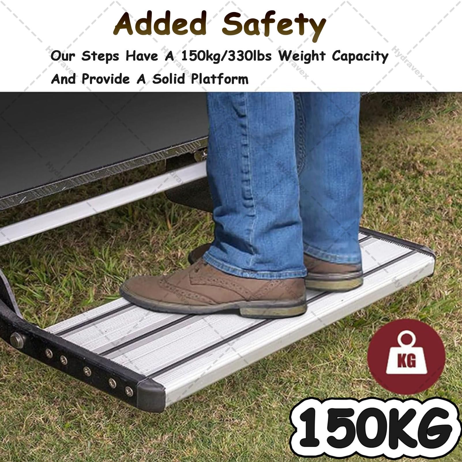 Klappbare Wohnmobiltreppe, elektrisch ausziehbare Wohnmobiltreppe, Wohnwagentreppe, Aluminiumlegierung, rutschfeste Pedale, für Wohnmobile, Camper und Wohnwagen Single-12V