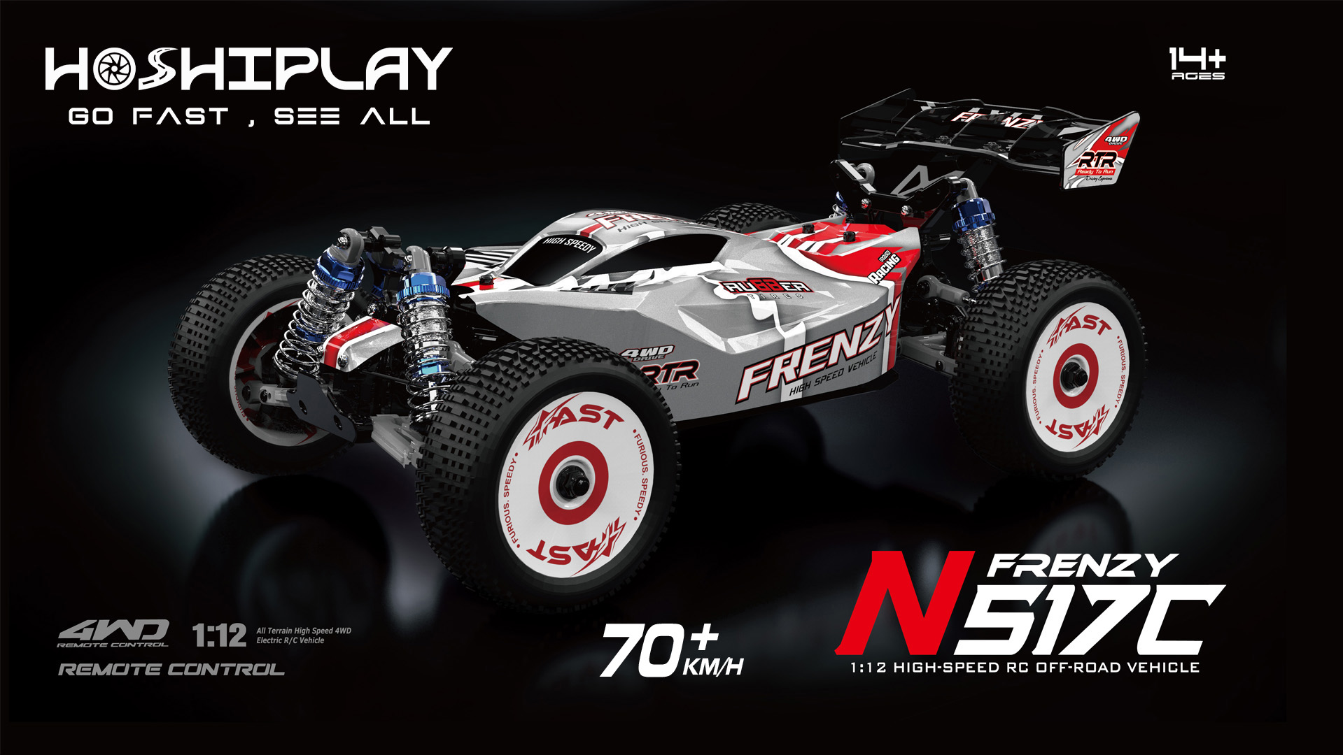 Amazon.com: HOSHIPLAY 1:12 4WD Brushless RC Truck for Adults, 4x4