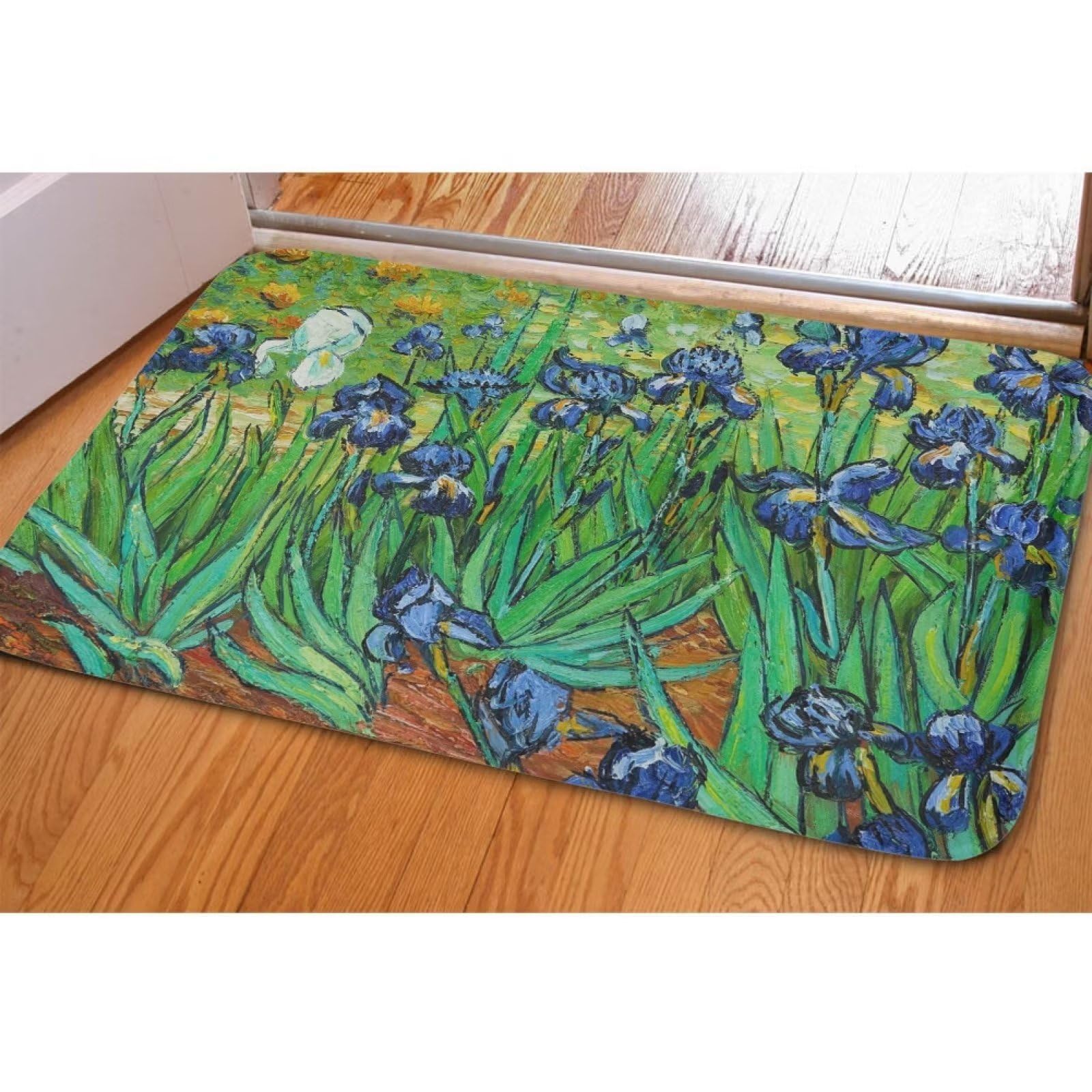 DISNIMO Irise Van Gogh Welcome Door Mats for Home Entrance Door Mat 23.2 x 16 inch Flannel Doormat Large Front Back Door Mat Rubber Backing Non Slip