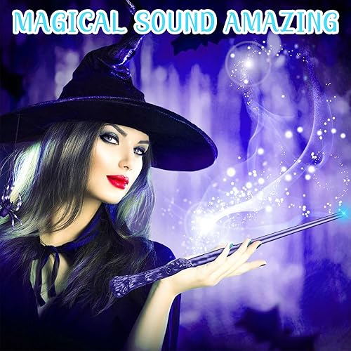 Miniatura 6 de 10 varitas de mago mágico, varita de juguete iluminadora de sonido de 14.6 pulgadas, varita de bruja para niños, Halloween, cumpleaños, regalos de