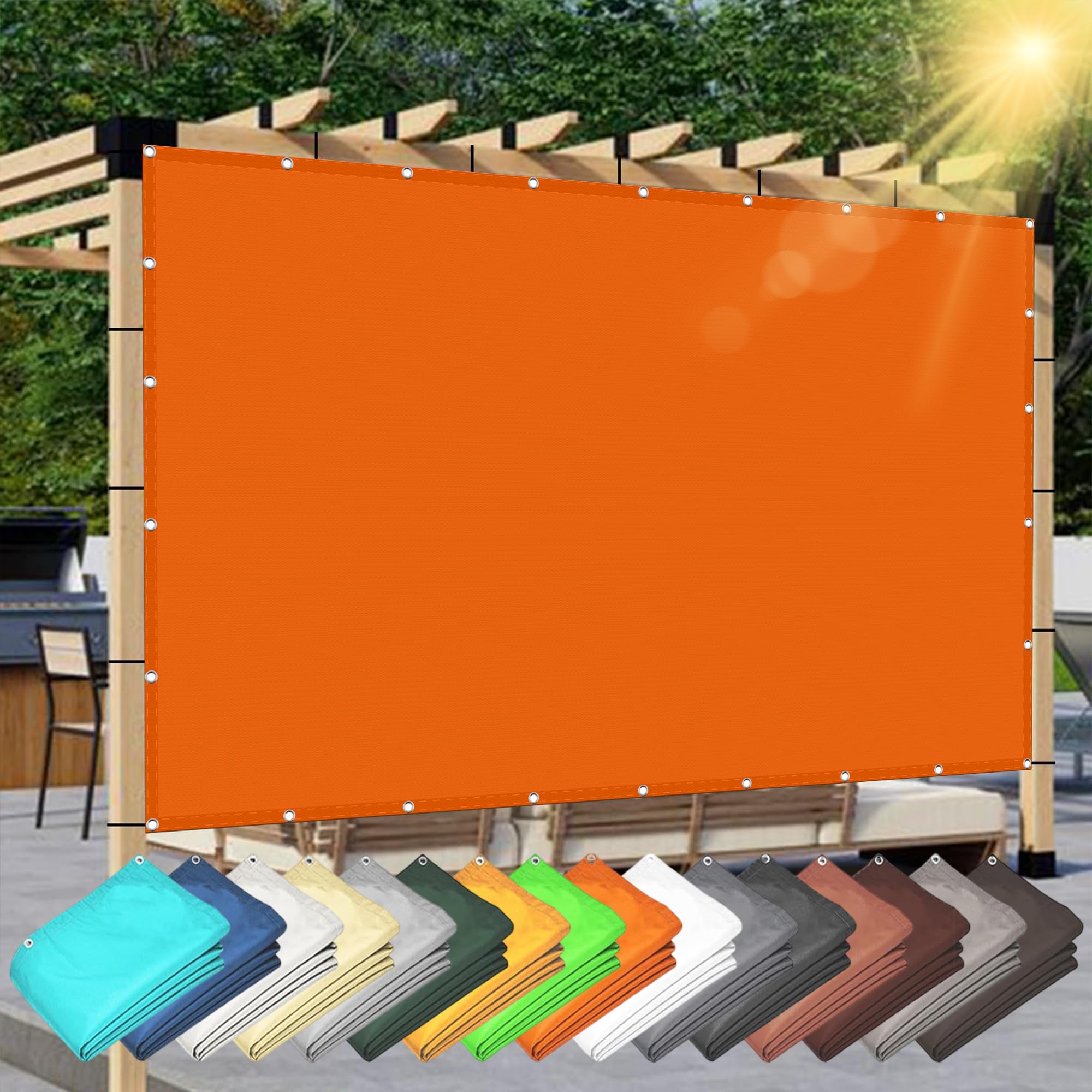 sonnentuch markisen Sun Sonnensegel Sonnenschutz 3.6 x 7.5 m Witterungsbeständig Markise Zaun inkl Befestigungsseile für Garten Balkon & Terrasse, Orange Fahrradhelm für den urbanen Neonorange Color:Matte Trench Blue