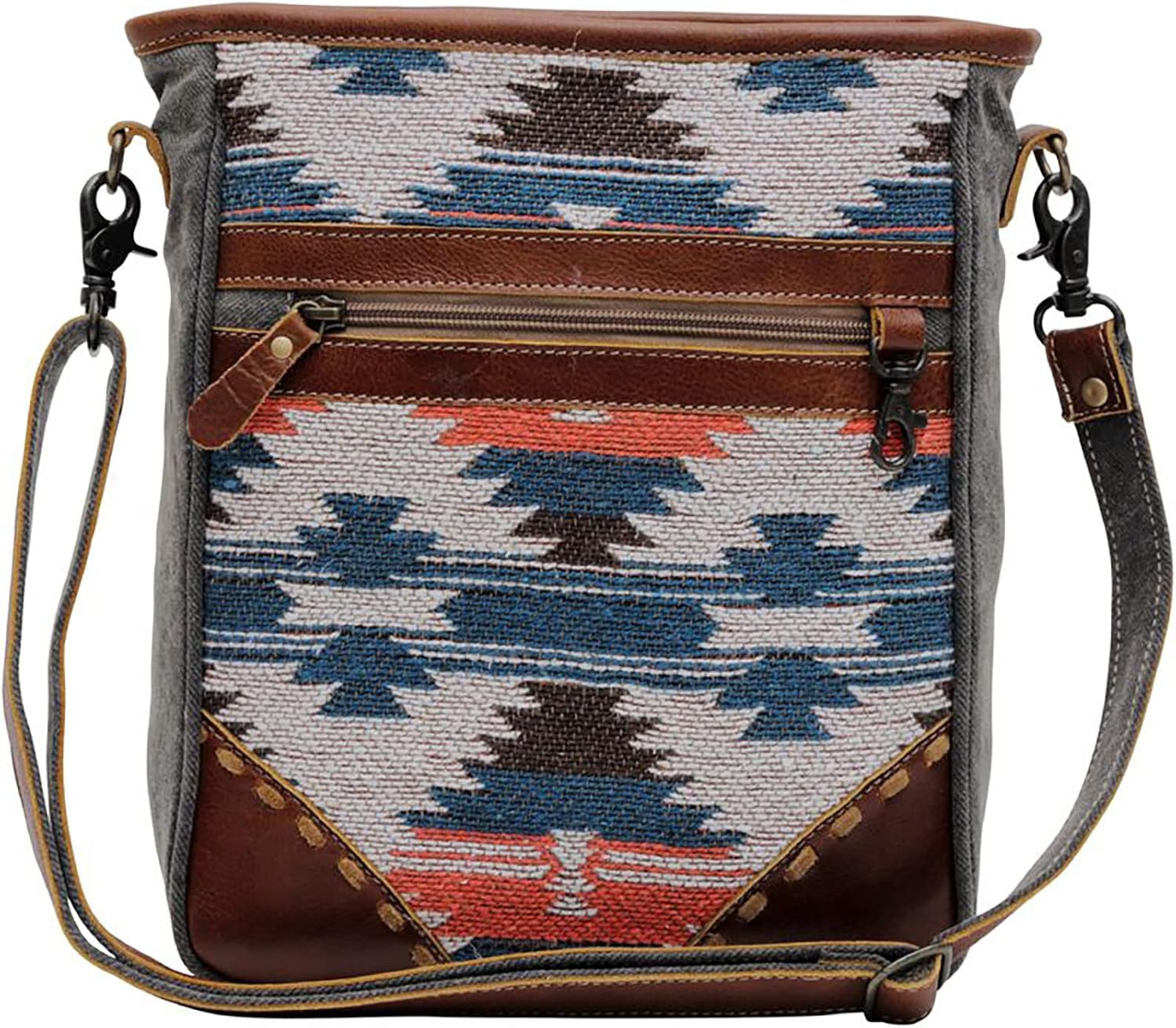 Myra Bag Western Leather Shoulder Bag for Women - Upcycled Canvas Crossbody Bag Jolie