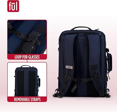 Miniatura 8 de FUL Ridge Collection - Mochila para laptop de 18 pulgadas, bolsa acolchada para computadora de viaje o viaje, Negro -, Ridge Collection - Mochila