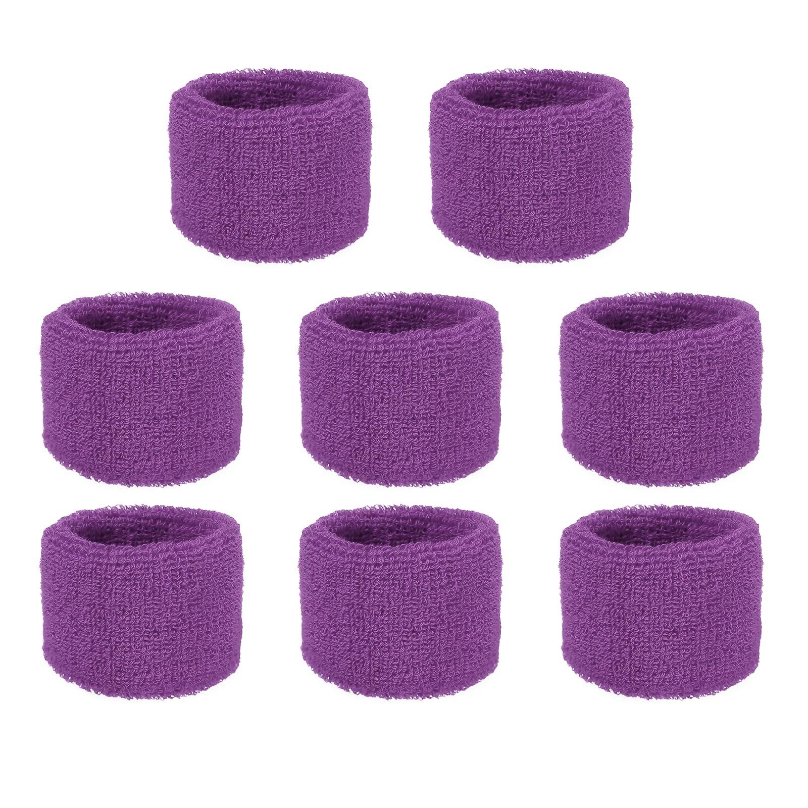YELARXI Wrist Bands for Sweat, Sports Wrist Sweat Bands, Sports Wristband Sweatbands Breathable Absorbent Tennis Wristbands 8 Pcs & Ink Purple -Fitting for Basketball/Football/Gym
