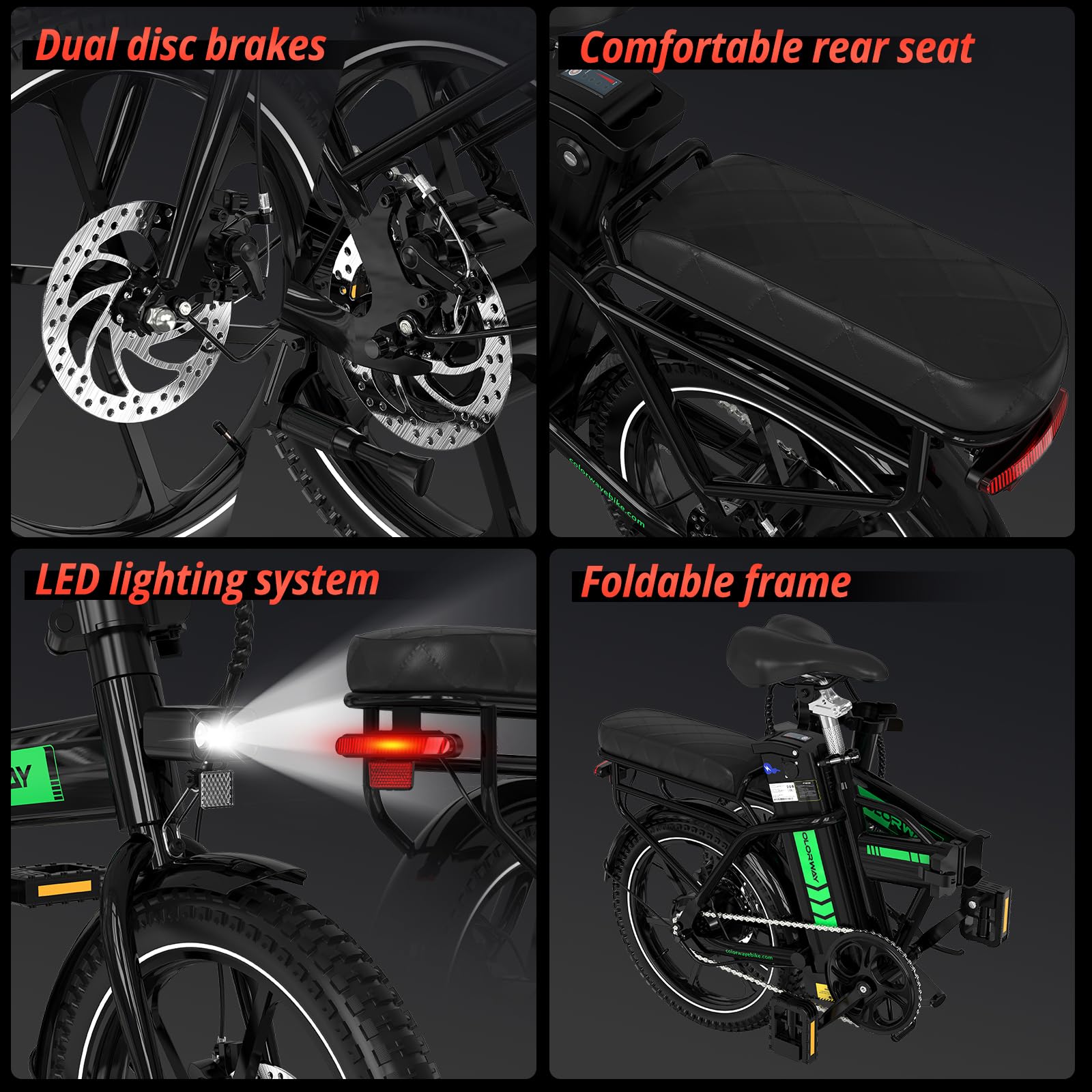 COLORWAY BK5S Bici Elettrica Pieghevole 16"– 36V 12Ah Batteria Rimovibile, Motore 250W, Bicicletta Elettrica Uomo Donna,EBike, City Bike Pieghevole Compatta per Urbano e Pendolarismo