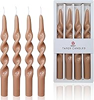 Vista 18 de Velas cónicas en espiral sin perfume, color blanco, 4 velas trenzadas de 7.5 pulgadas, hechas a mano, para cena, boda, decoración del hogar