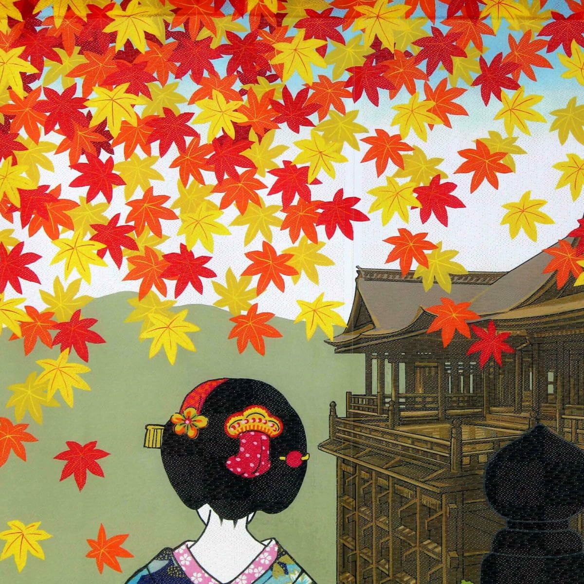 Amazon｜浮世絵のれん85センチ×150センチ-naru (京の彩り14589