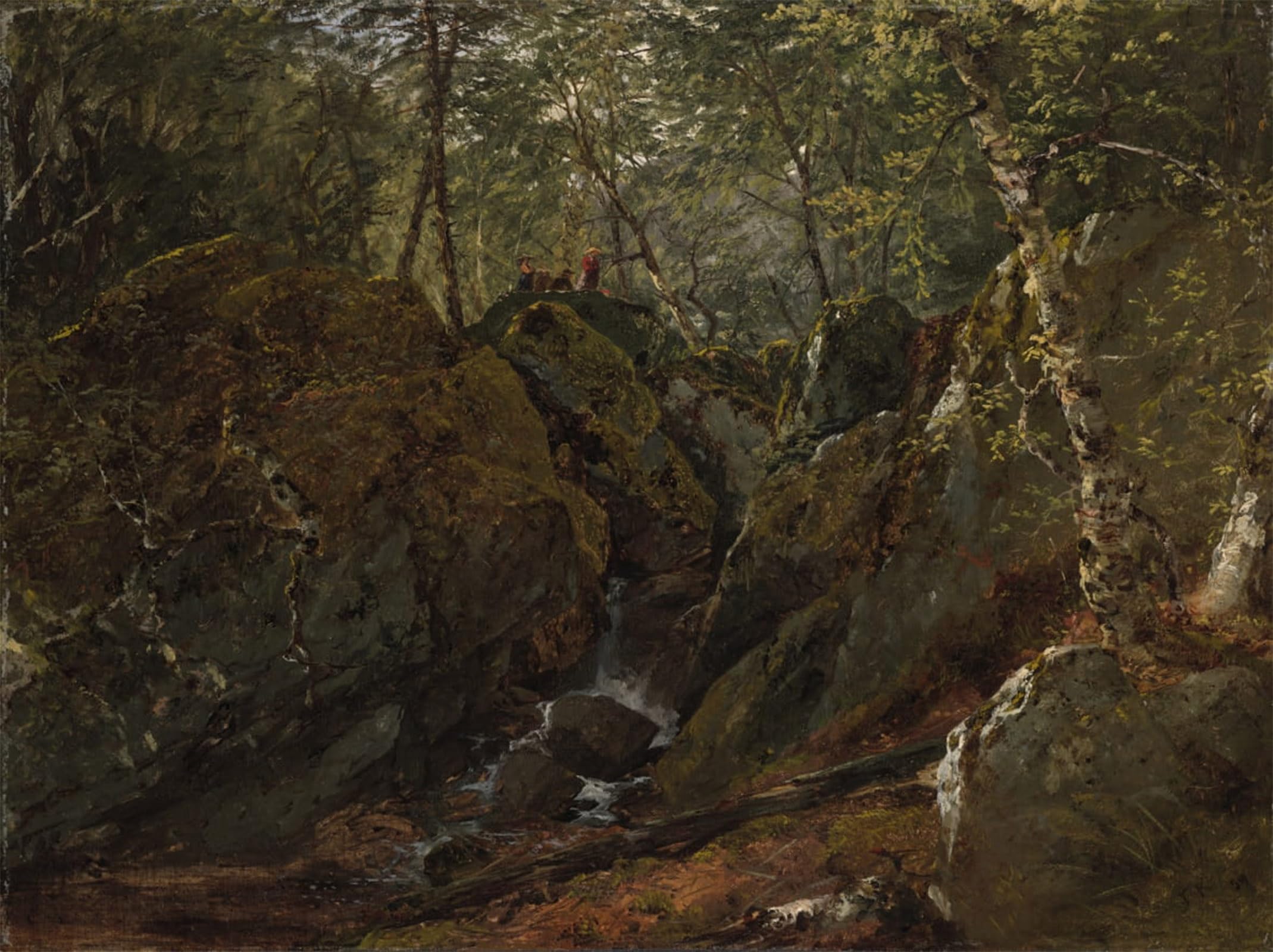 ARTXLXXBN Famous Print Painting Colorful Art Print Catskill Waterfall by Frederick Kensett Canvas Art Decorations for Home Decor 60x90cm