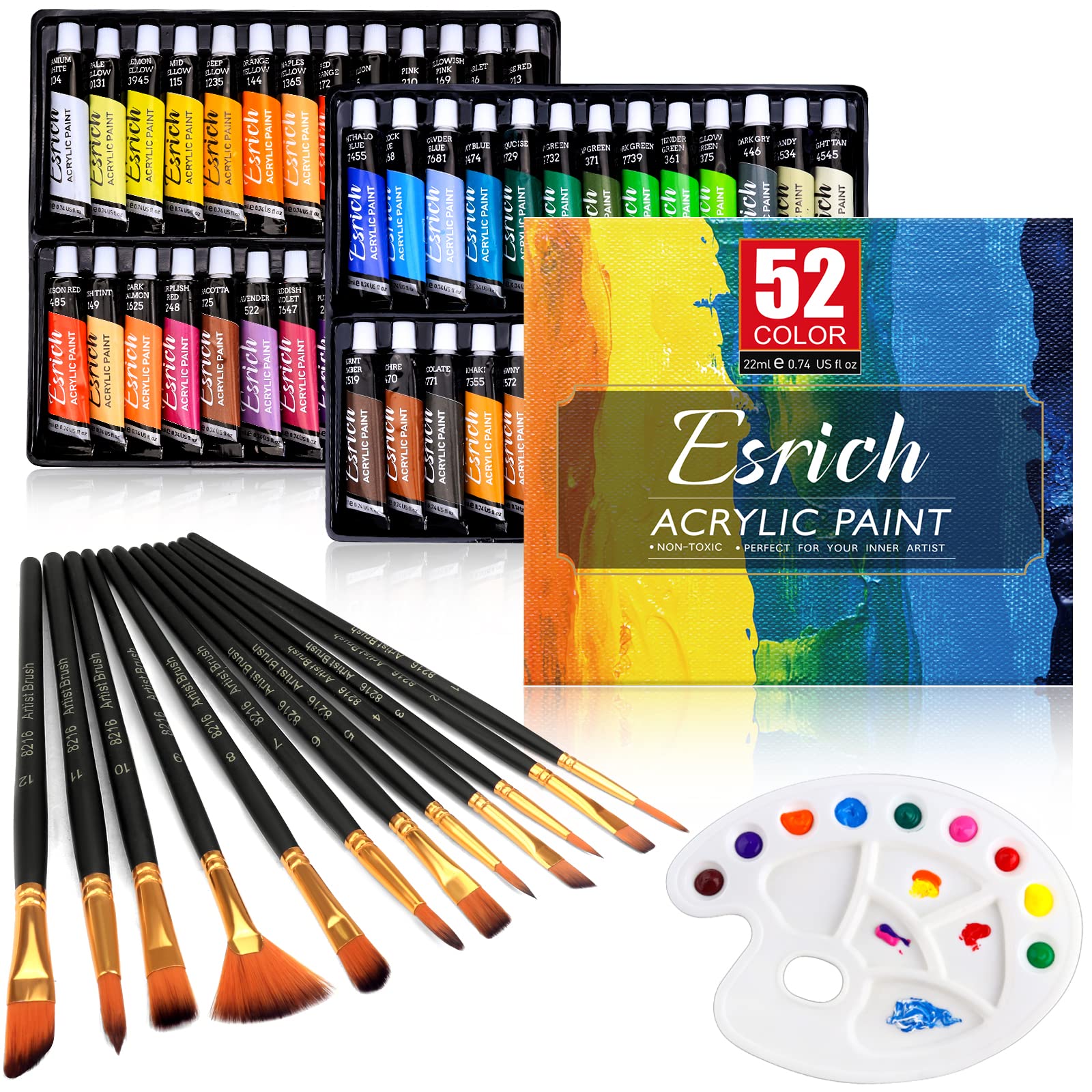 Buy Acrylic Paint Set for Hobbyists and Beginners 52 Acrylic Tubes