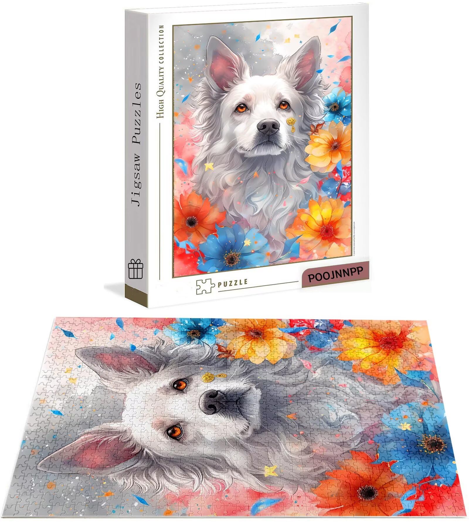 Puzzle 4000 Pezzi per Adulti, Puzzle Cane in Legno per Adulti, Puzzles Animale Impegnativi, Giochi Educativo per Famiglie, Rompecapo con Scatola per Decorazioni Casa, Donna Regalo di Natale B-8719