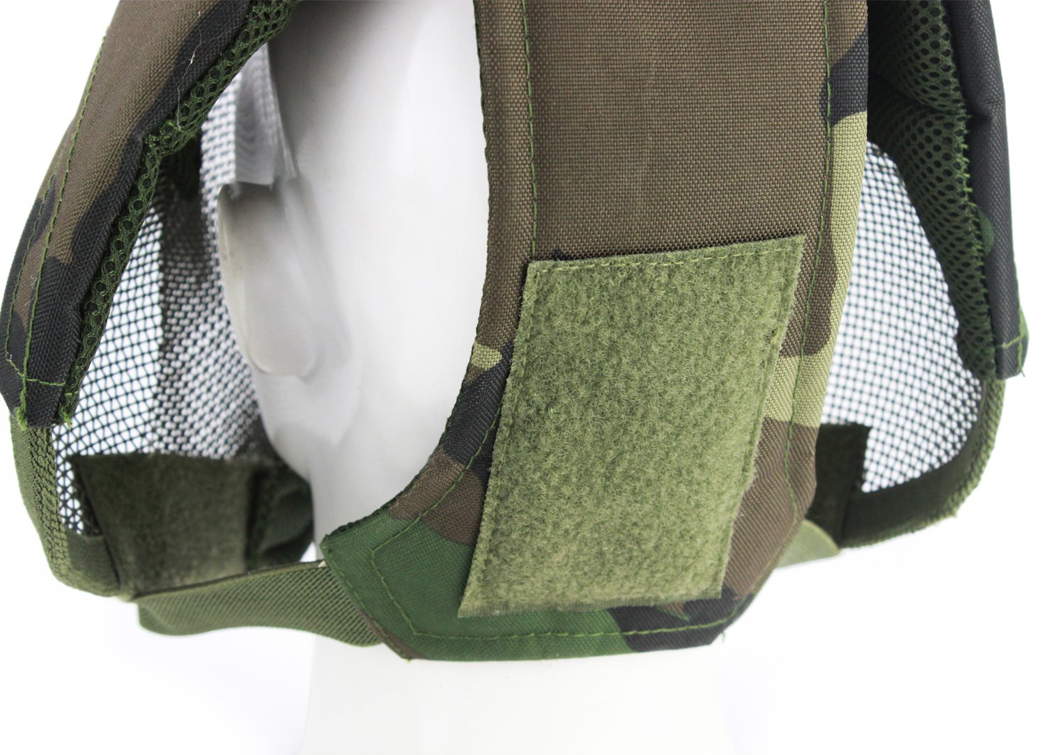 Masque tactique d'airsoft réglable en maille avec protection d'oreille pour jeux en plein air, chasse, Halloween, paintball, hockey, cosplay
