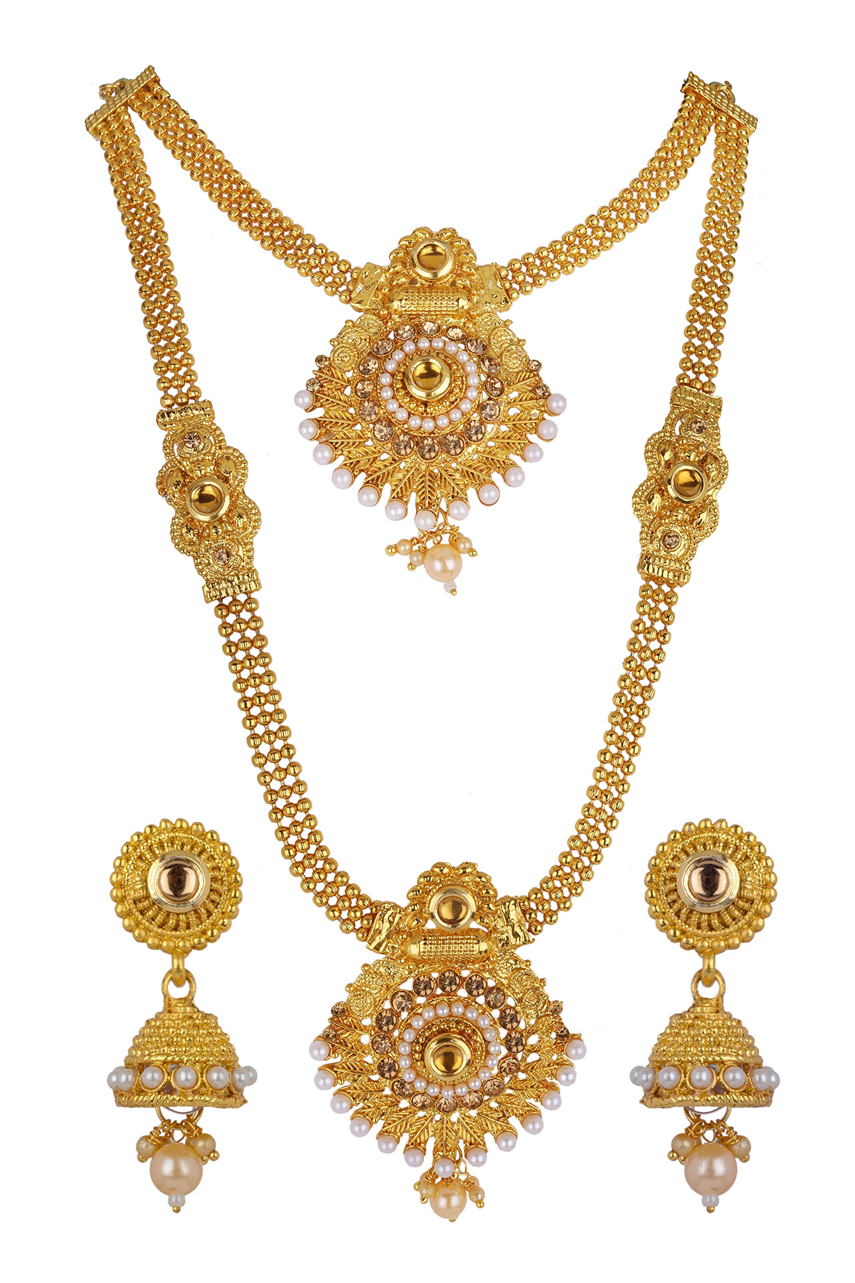 See full amazon price history chart for R A Enterprises Gold Plated 2 Layer Long Necklace Jewellery Set For Women R A Enterprises Gold Plated 2 Layer Long Necklace Jewellery Set For Women (B07Z2VFXKL) Amazon Price History, Amazon Price Tracker