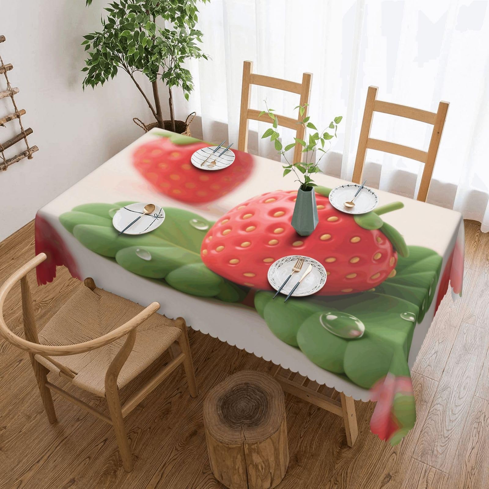 Couverture de table anti tache fraise lavable pour protéger la table des enfants 137x183