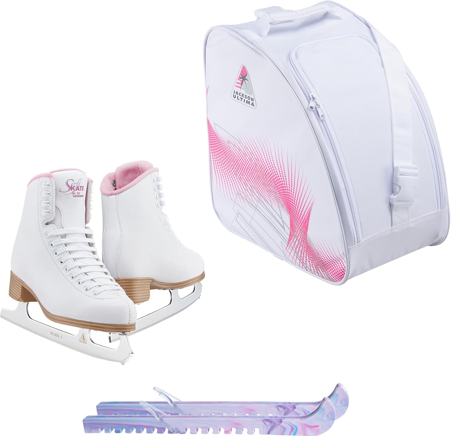 Jackson Classic Model 380/381 Figure Ice Skates for Women and Girls Bundle with Skate Guards and Bag Just Launched 2024