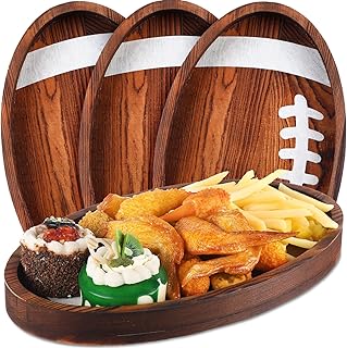 26 Quick Snack Recipes for Tea Time Moments 162 Hushee 3 Pcs Football Serving Trays and Platters 13 Inch Wooden Shaped F...