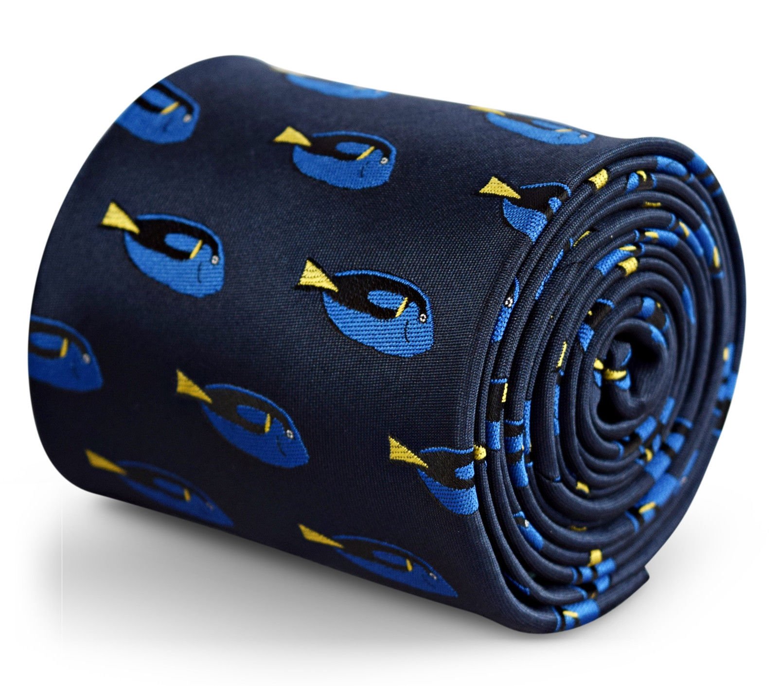 Frederick Thomas Men's Navy Blue Tie With Finding Dory Fish Design
