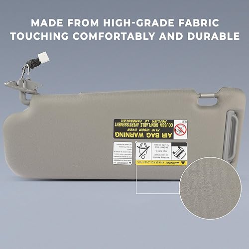 Miniatura 3 de SCITOO Conjunto de visera solar para Hyundai Sonata con techo corredizo color gris derecho para 2006-2008