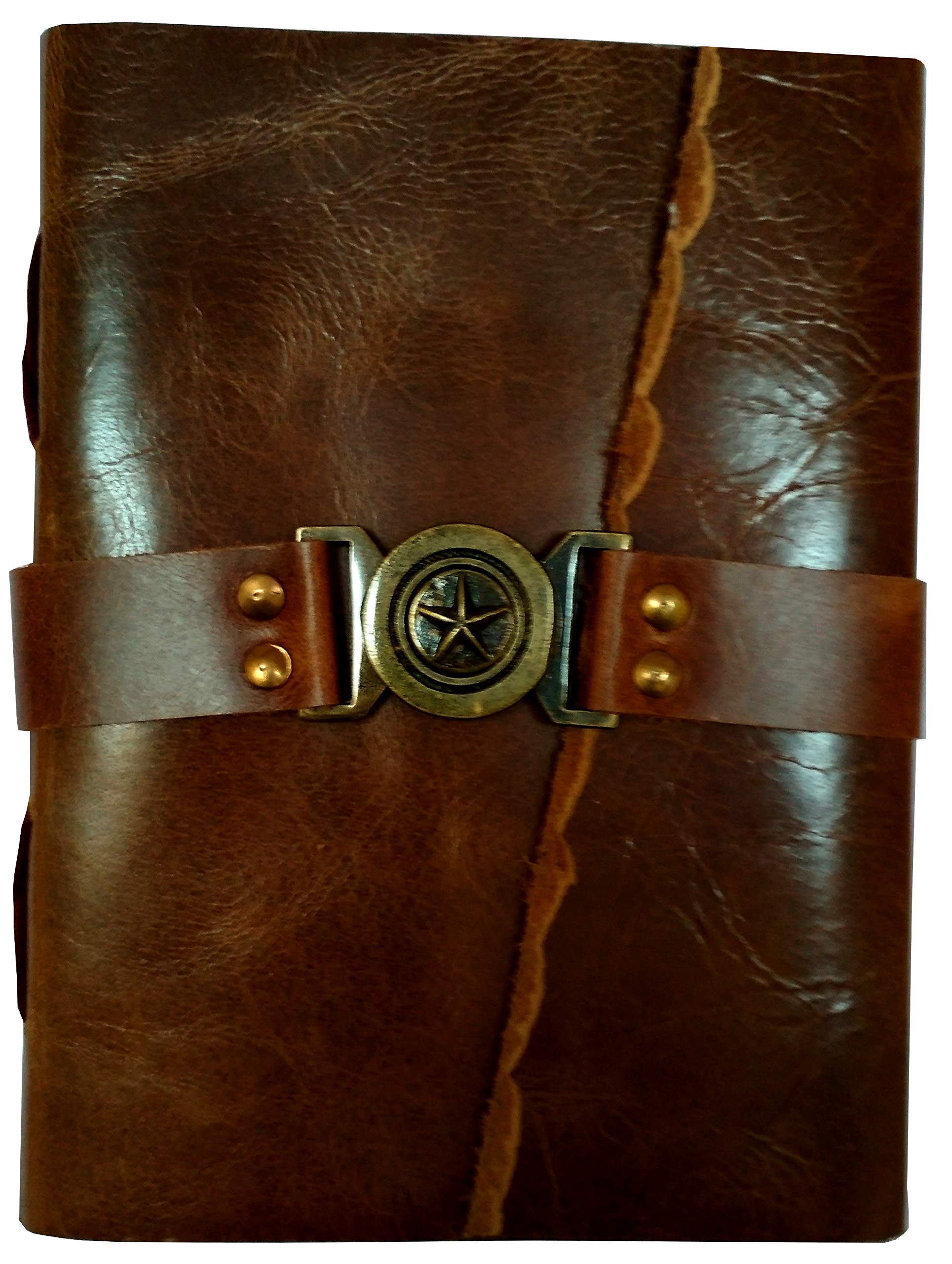Purpledip Leather Diary 'Lucky Star': Handmade Paper Journal for Corporate Gift or Personal Memoir (11690) - Image 2