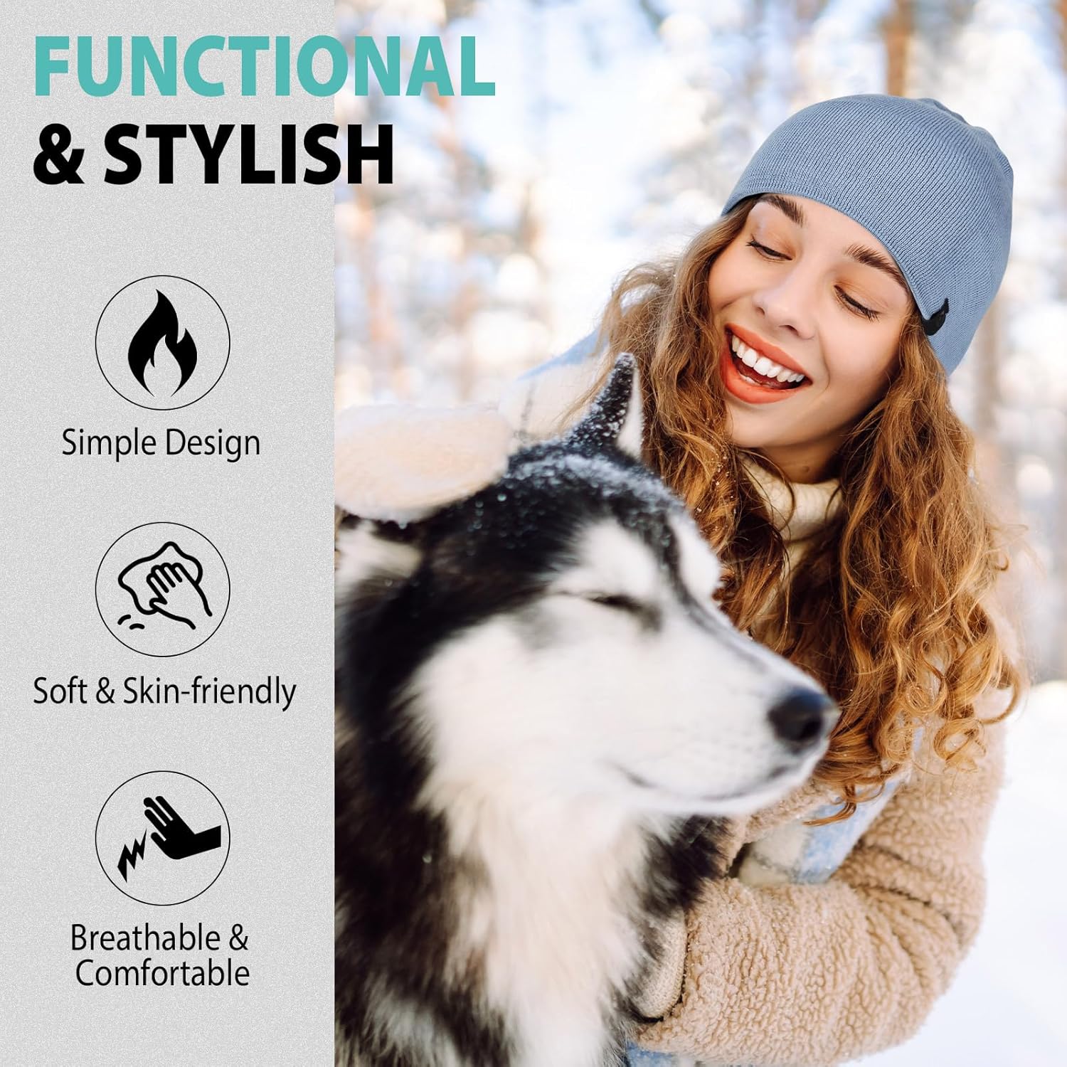 Beanie for Men, Soft Cotton Beanie for Women, Warm Unisex Winter Hat, Running Skull Cap for Cold Weather Activities - Image 5