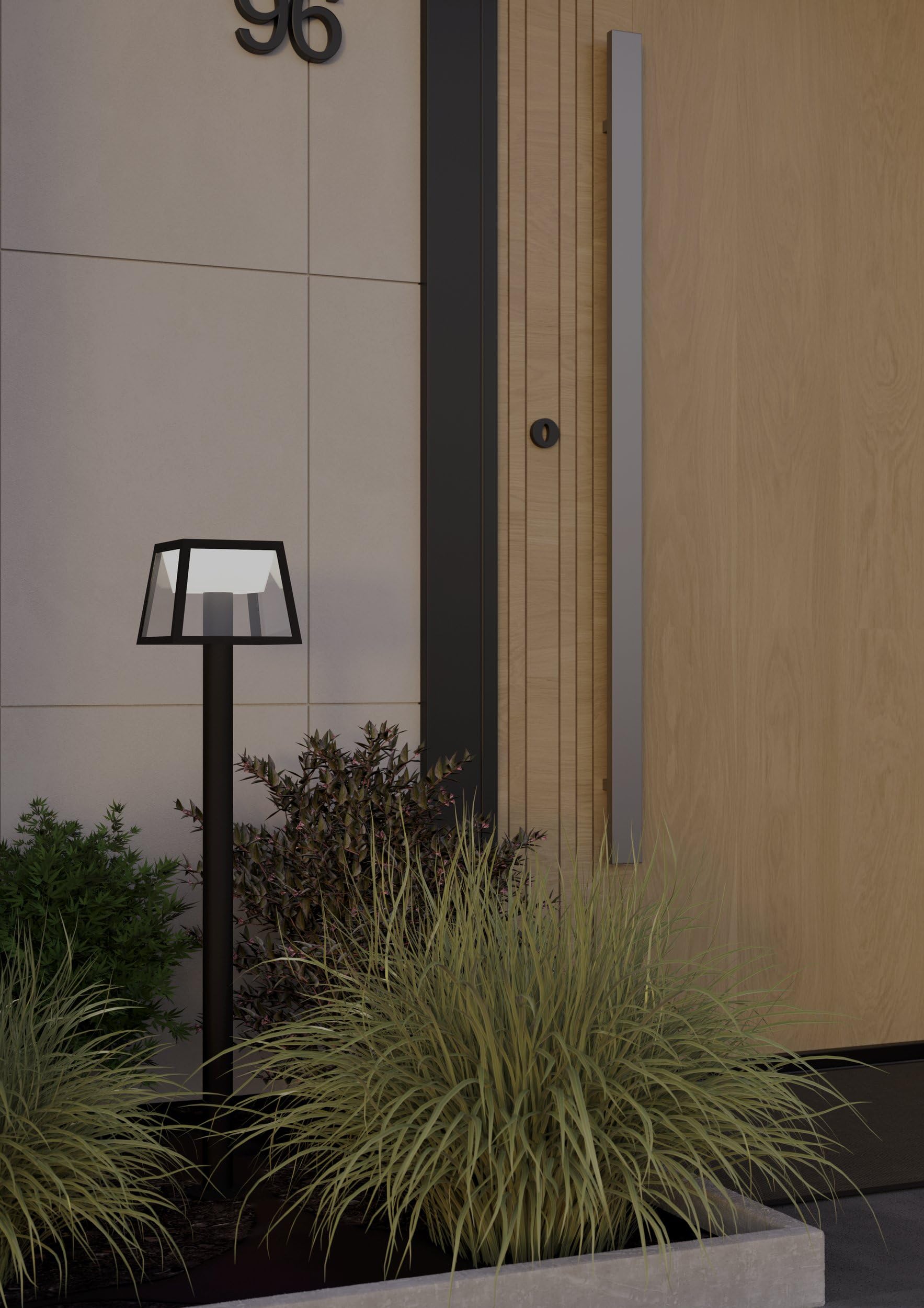 Eglo Lampdaire extérieur LED Altilia, lampe solaire puissante avec piquet