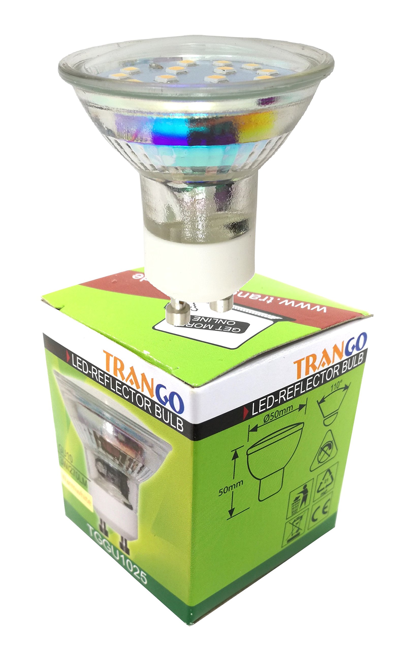 Trango 12er Set Einbaustrahler, Deckenstrahler 6729-122SB in Eckig Edelstahl-Look inkl. 12x GU10 LED Leuchtmittel, Einbauleuchten, Deckenleuchte, Einbauleuchte schwenkbar direkt 230V