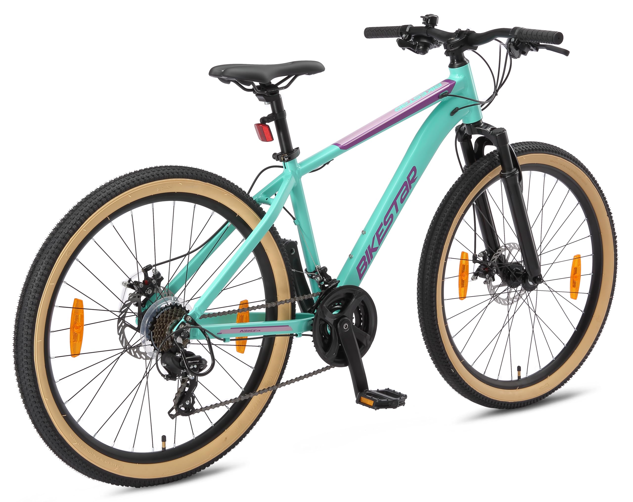 BIKESTAR Hardtail Aluminium Mountainbike Shimano 21 Gang Schaltung, Scheibenbremse 26 Zoll Reifen | 13 Zoll 16 Zoll Rahmen Alu MTB | RISIKOFREI TESTEN