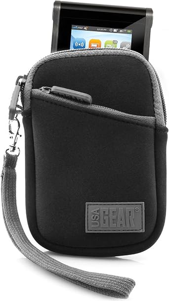 USA Gear Portable Wi-Fi Hotspot Case - Compatible with Verizon MiFi 6620L, Ellipsis Jetpack, Huawei E5330, Unite Pro, Velocity, GlocalMe G2 - Protective Sleeve, Belt Loop and Wrist Strap - Black