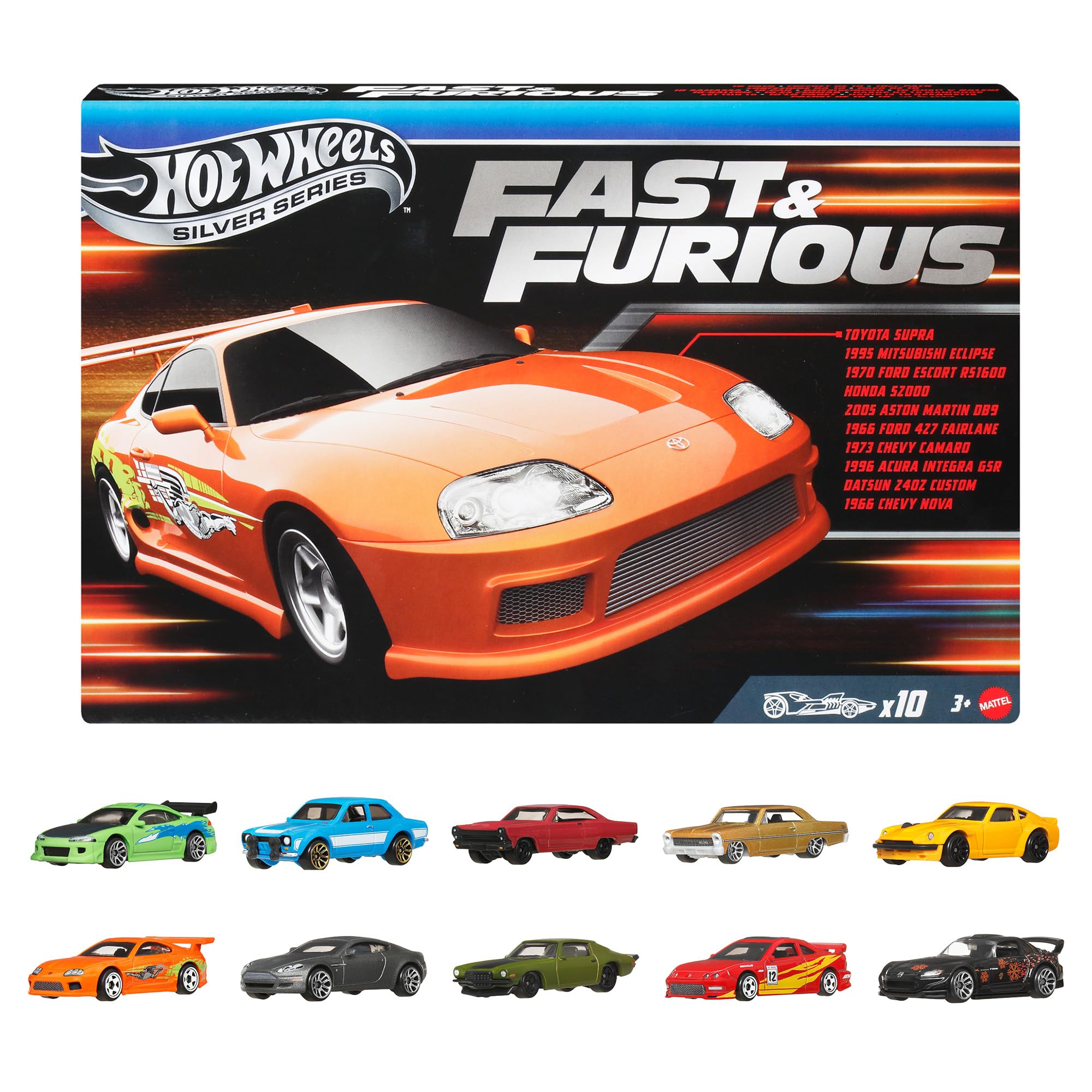 ホットウィール(Hot Wheels) ワイルド・スピード 10 パック アソート 乗り物おもちゃ ミニカー 10台入り 3歳から マルチ JCT92-986A