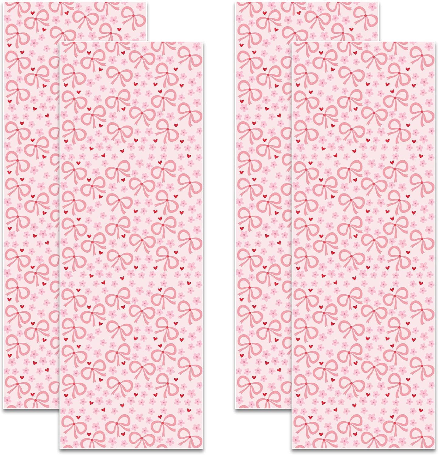 4 Pcs School Locker Magnetic Wallpaper 12 x 36 Inch Magnetic Removable Locker Sticker Accessories for Middle High School Students University Office Accessories(Pink,Coquette) Coquette Pink