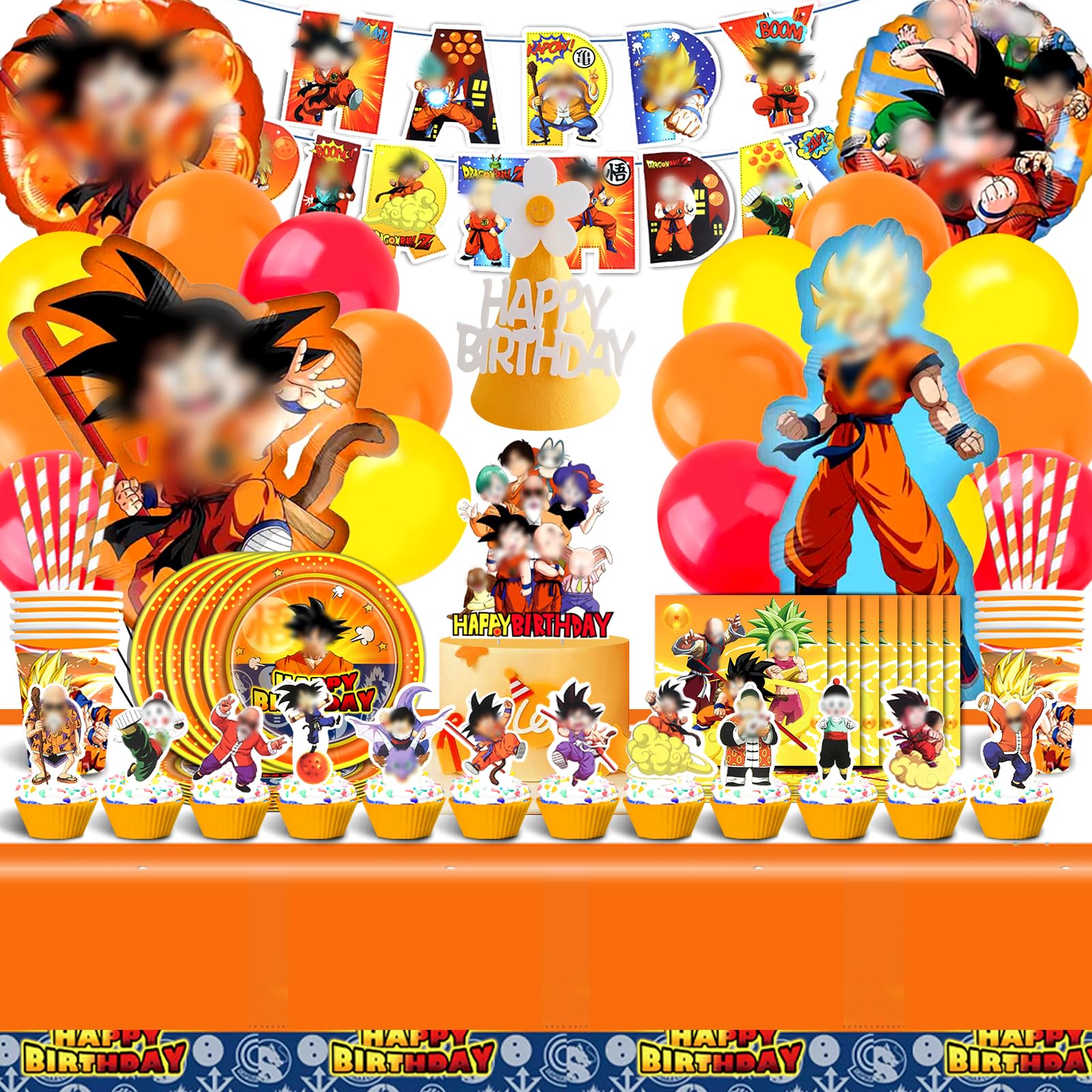 Vaisselle Anniversaire Super Ario, 128pcs Decoration Anniversaire Ario Vaisselle De Fête Set