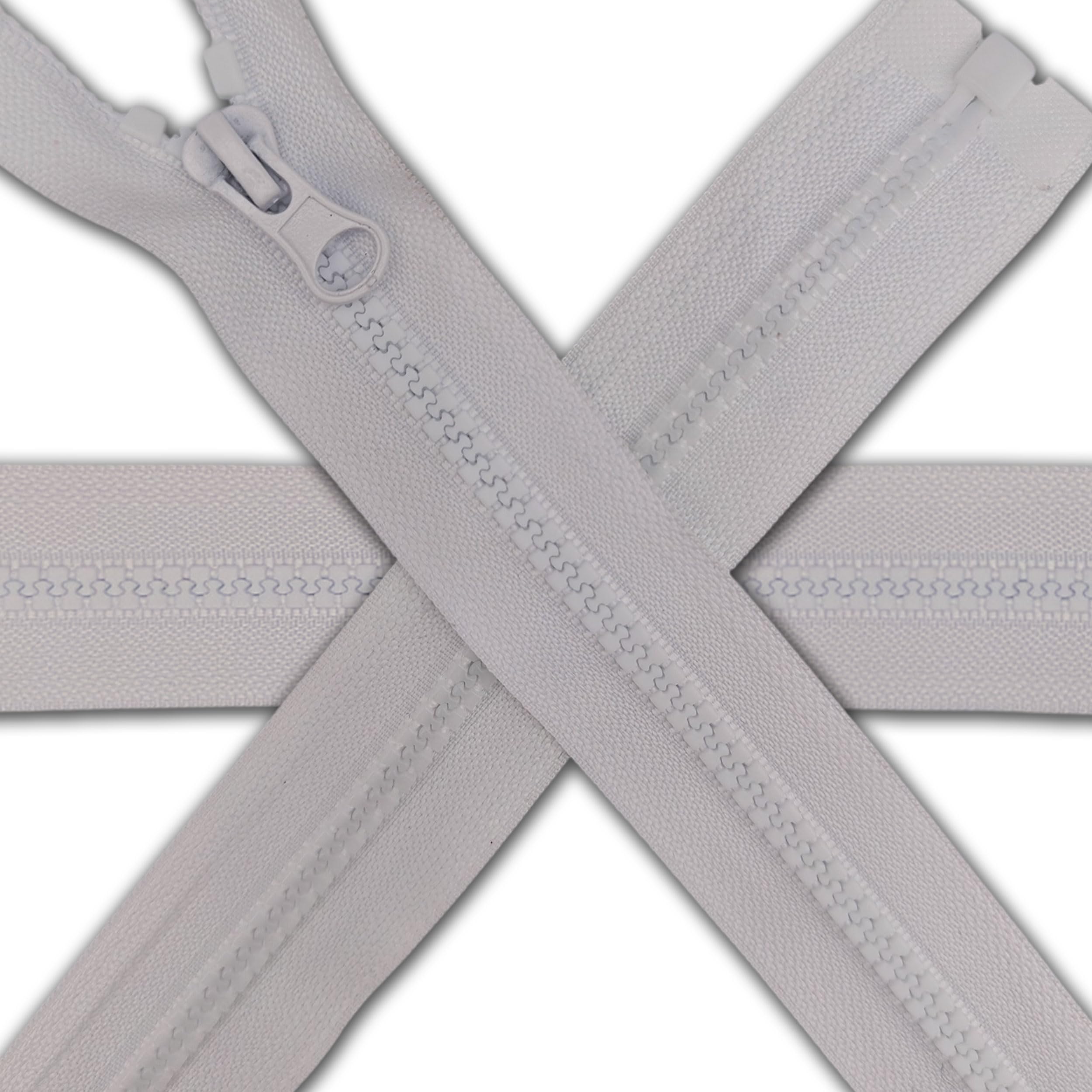 1 pc White Chunky Zipper 33.5'' | Open-End Fastener Size #5 | Single Slider, One-Way Plastic Resin Zip for Sewing, Jackets, Coats, DIY Repair, Tailoring | Replacement Zipper 85cm