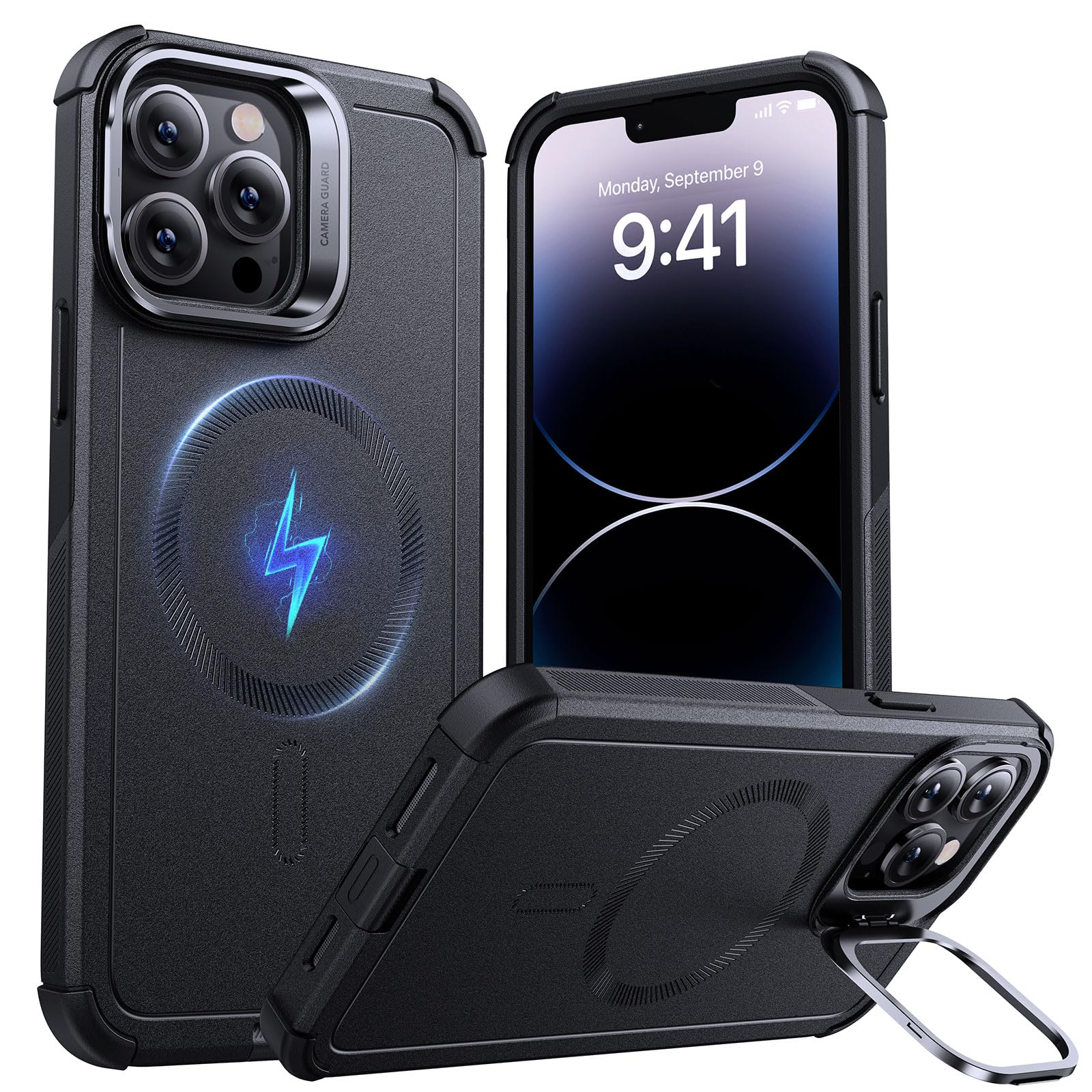 ESR iPhone14 Por Max ケース カバー クリア ブラック Amazon.com: ESR Military-Grade MagSafe Compatible Shockproof