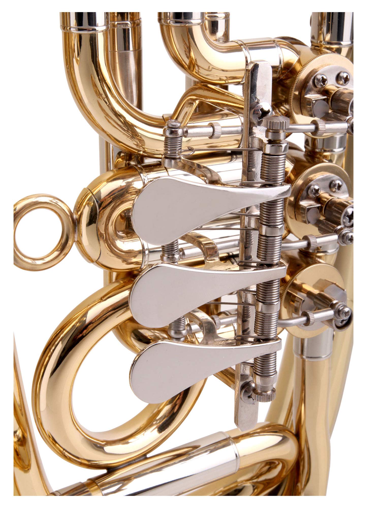 Classic Cantabile TH-38 Tenorhorn Set (Bb-Stimmung, Korpus: Messing, Außenzüge: Neusilber, 3 Drehventile) mit Koffer, Mundstück, Stimmgerät/Metronom und Notenständer