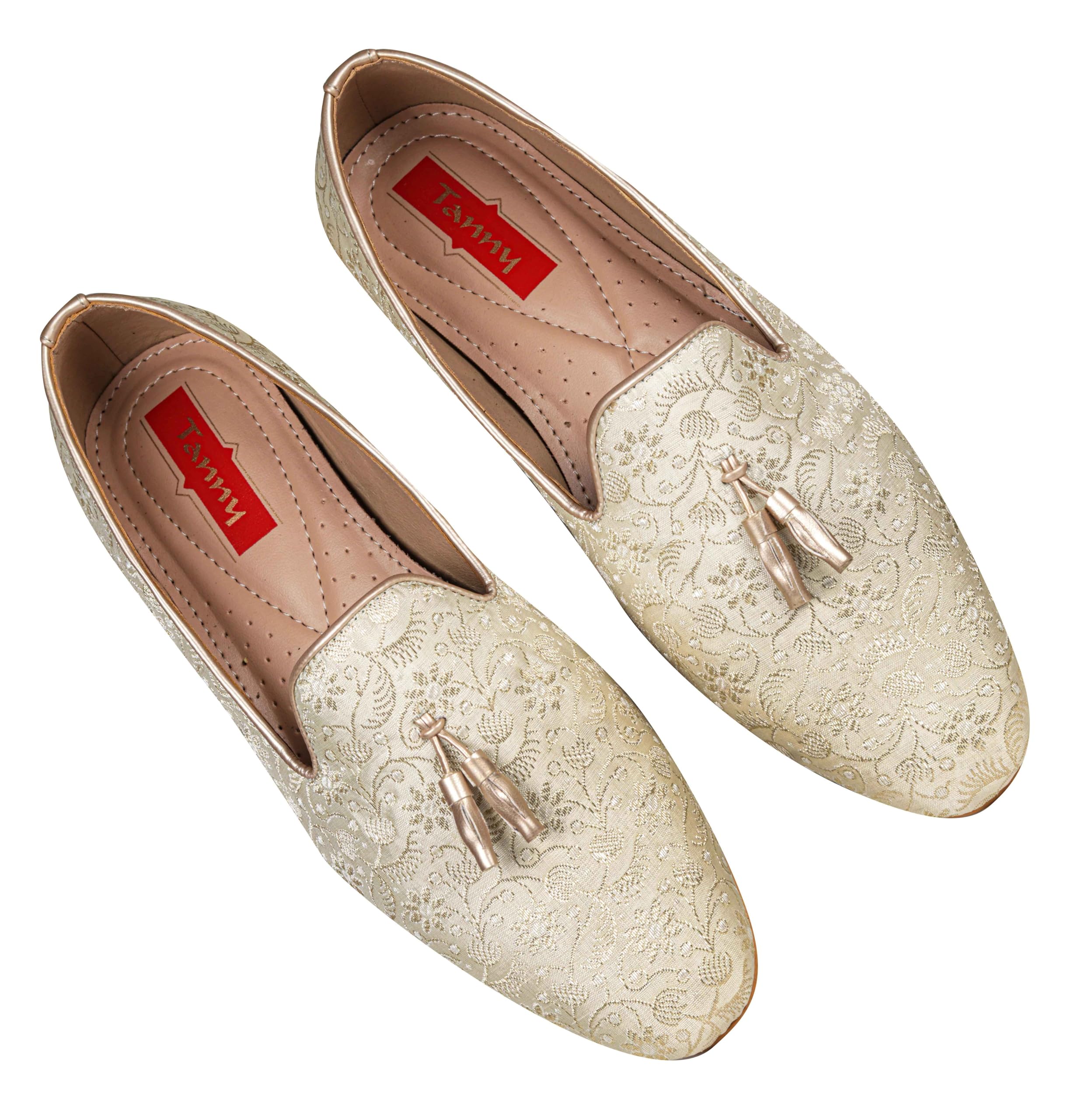 Tanny Shoes Fabric Material Mens White Ethnic Loafer Bridal Shoes for Wedding|Party|Occasions|Fashion|Outdoor|Indoor|Lightweight|Shoes with TPR Sole 9 (B0BYW1P9D3) Amazon Price History, Amazon Price Tracker