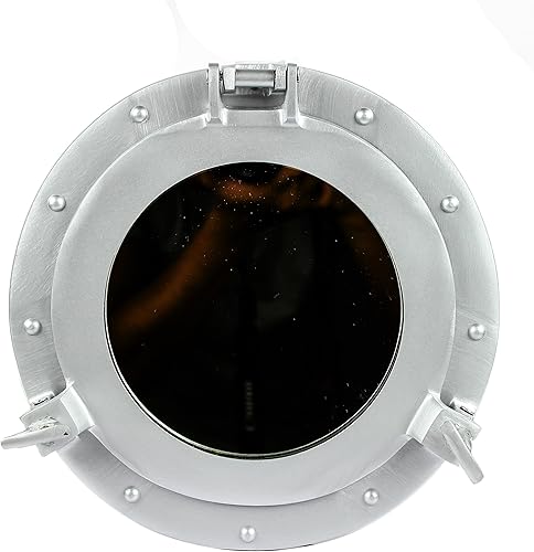 Miniatura 18 de Nagina International Espejo vintage antiguo de aluminio de alta calidad para montar en la pared, de coca cola, ventana de ojo de buey de barco,