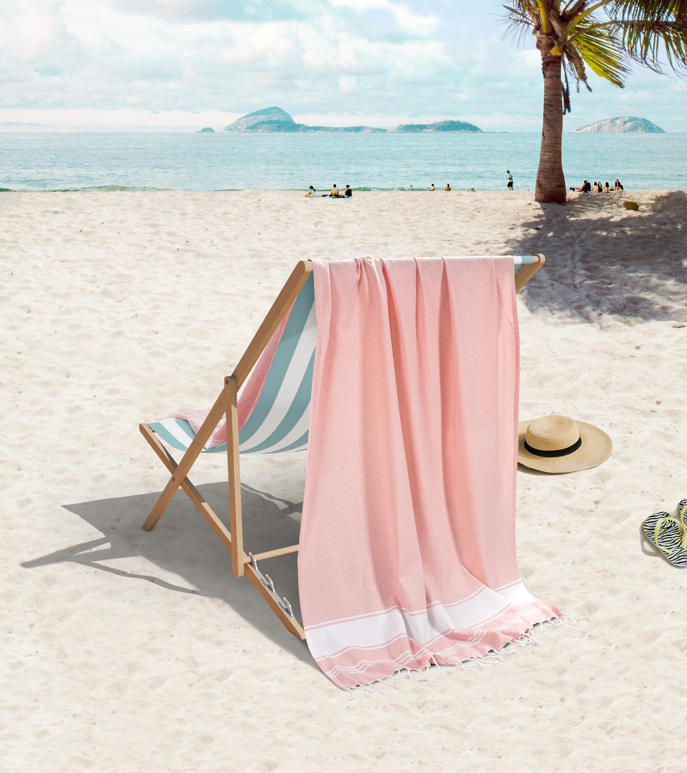 LANE LINEN Turkish Towels, Cotton Rich XL Beach Towel 2 Pack, Pre-Washed, No Shrink, Quick Dry Oversized Beach Towels - Image 2
