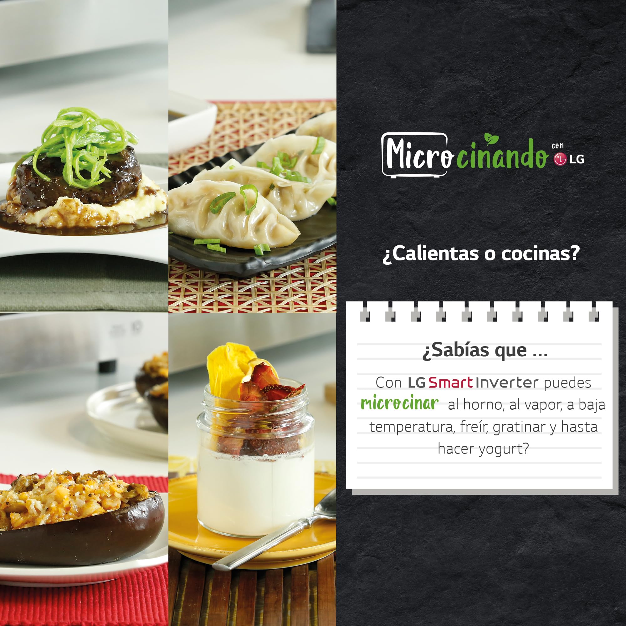 LG MH6535GDS Smart Inverter, Microondas 1000 W con Grill 900 W, Color Negro, 25 Litros