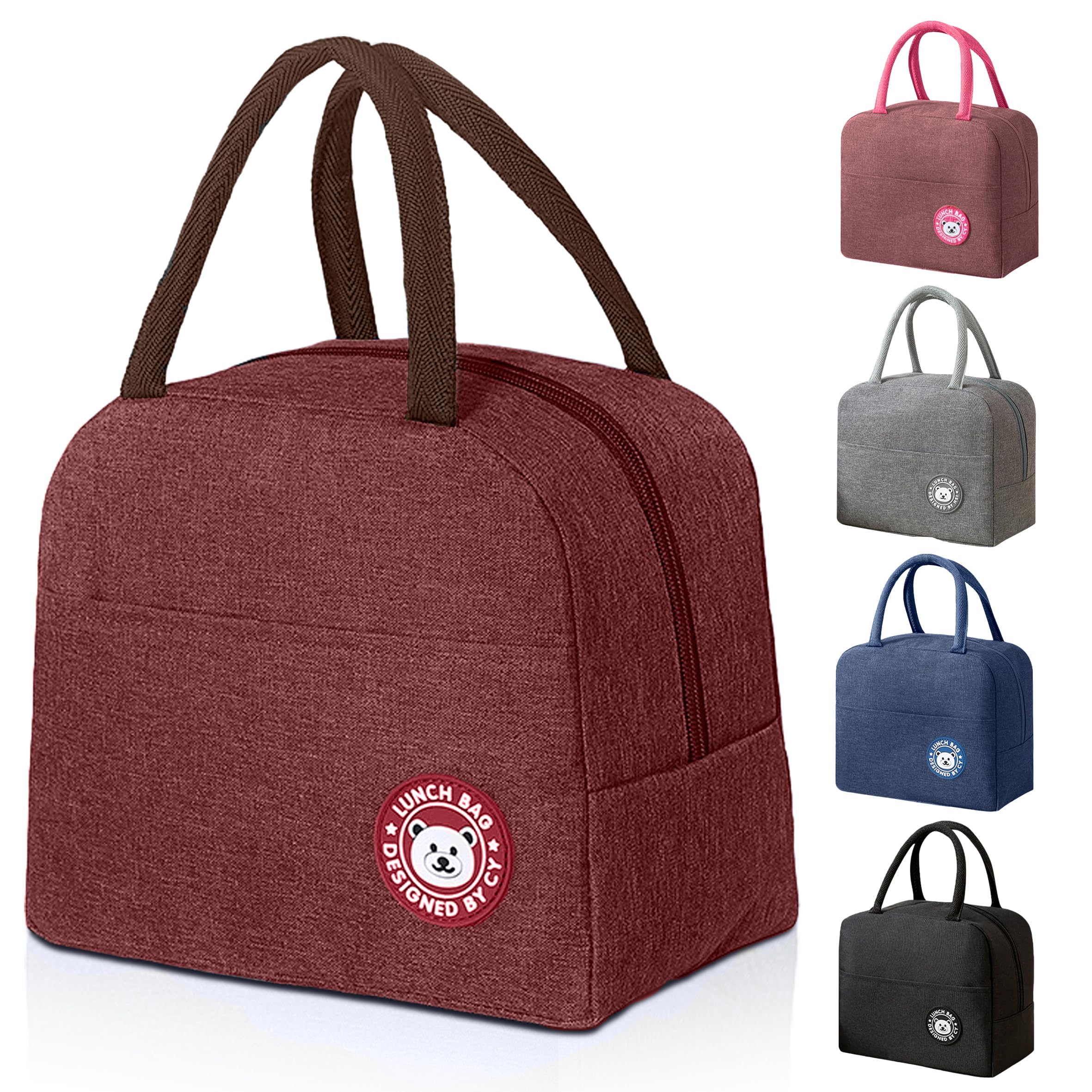 Genérico Bolsa Termica Porta Alimentos – Fiambrera Para Comida Trabajo – Nevera Portátil Pequeña de Gran Capacidad – Bolsa Isotermica Infantil y Adultos – Lunch Bag – Snack Box (Rojo)