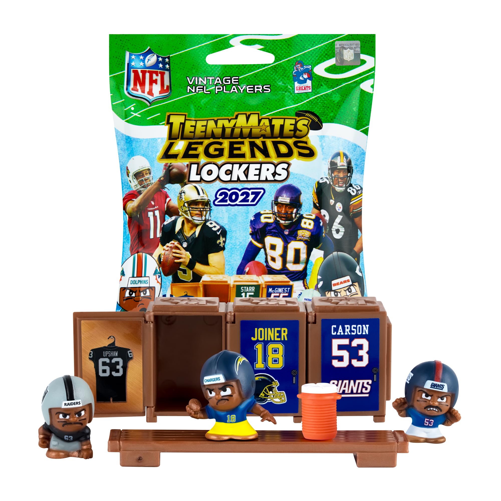 TeenyMates NFL Football Legends Action Figures Locker Room Gift Set, 2027